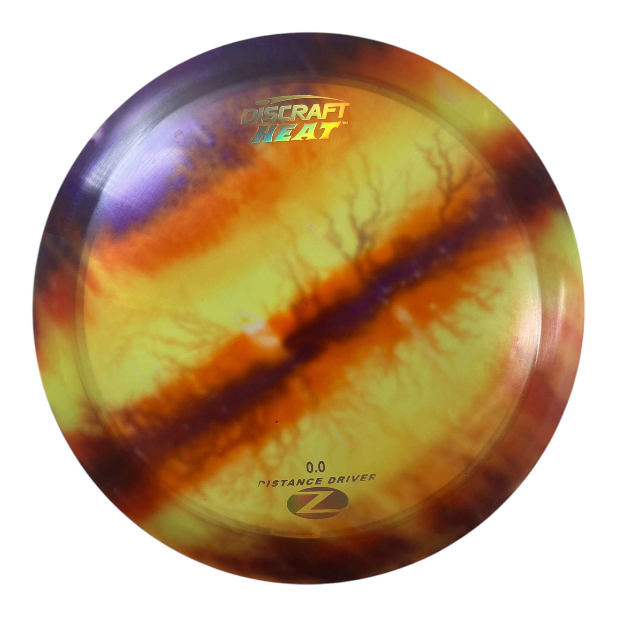 Discraft Heat | Z Line Fly Dye | Purple/Yellow/Orange 174g Disc Golf