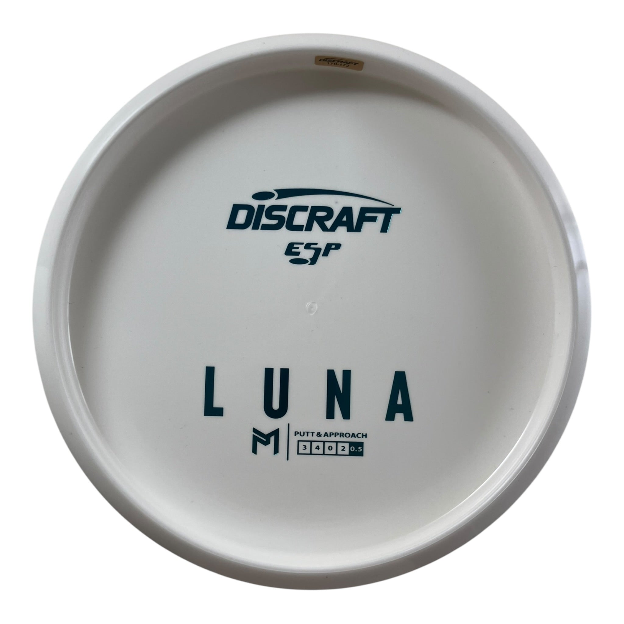 Discraft Luna | ESP | White/Teal 172g (Paul McBeth Bottom Stamp) Disc Golf