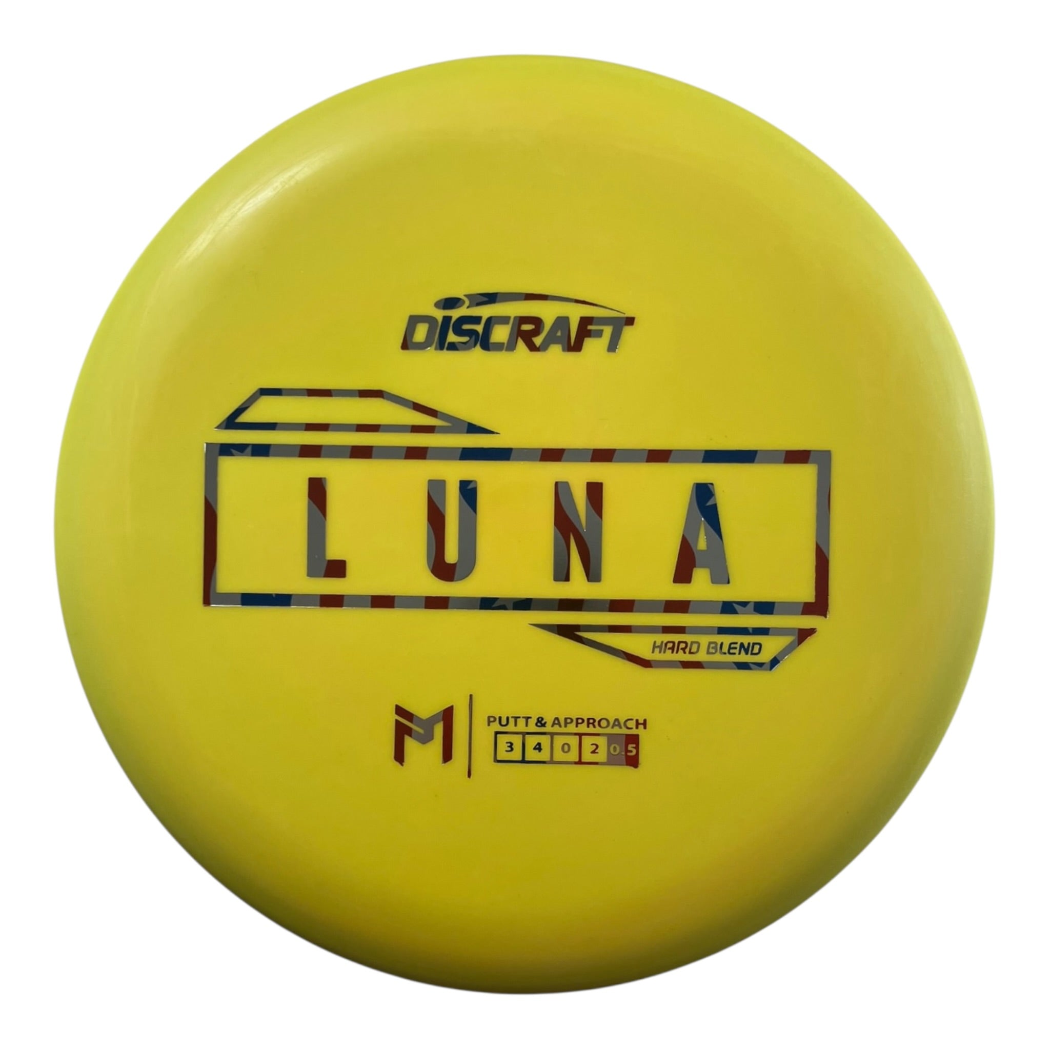Discraft Luna | Putter Line Hard | Yellow/USA 174g (Paul McBeth) Disc Golf