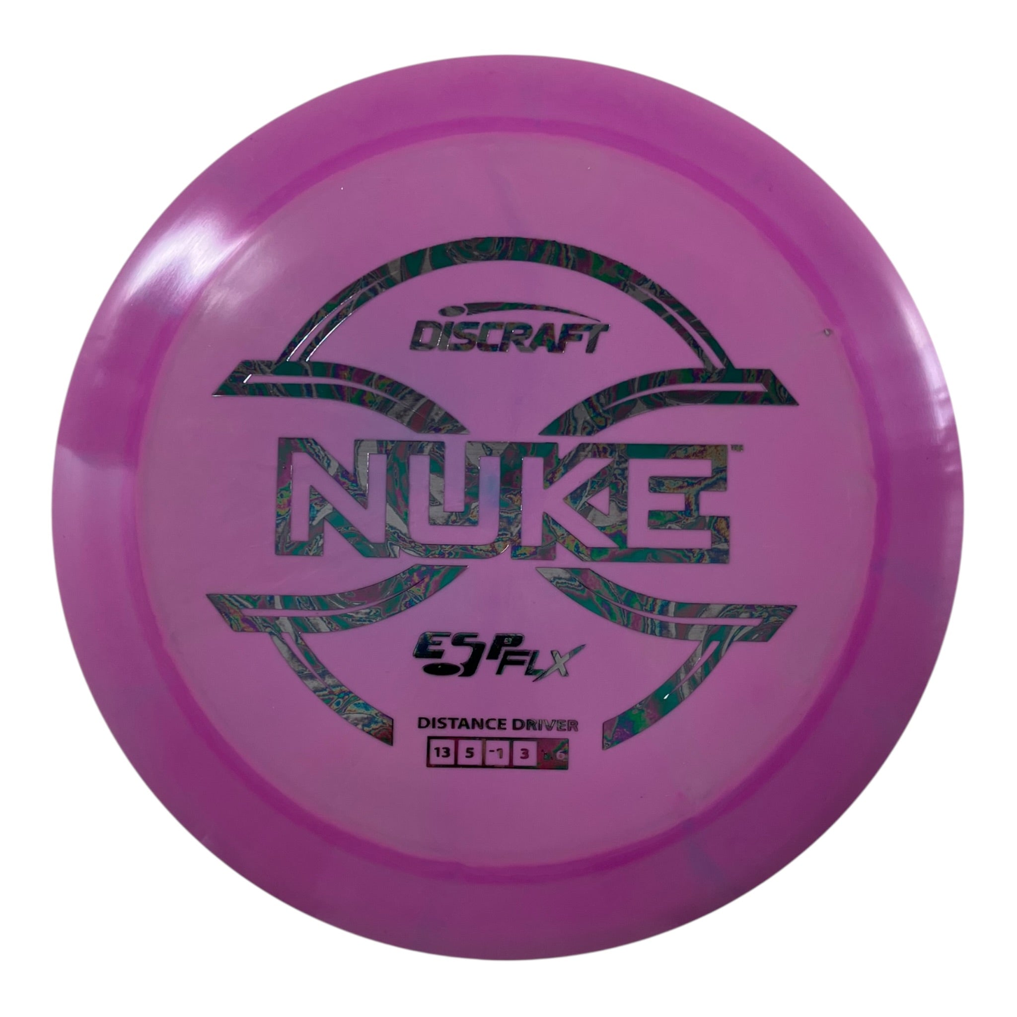 Discraft Nuke | ESP FLX | Purple/Oil Slick 173g Disc Golf
