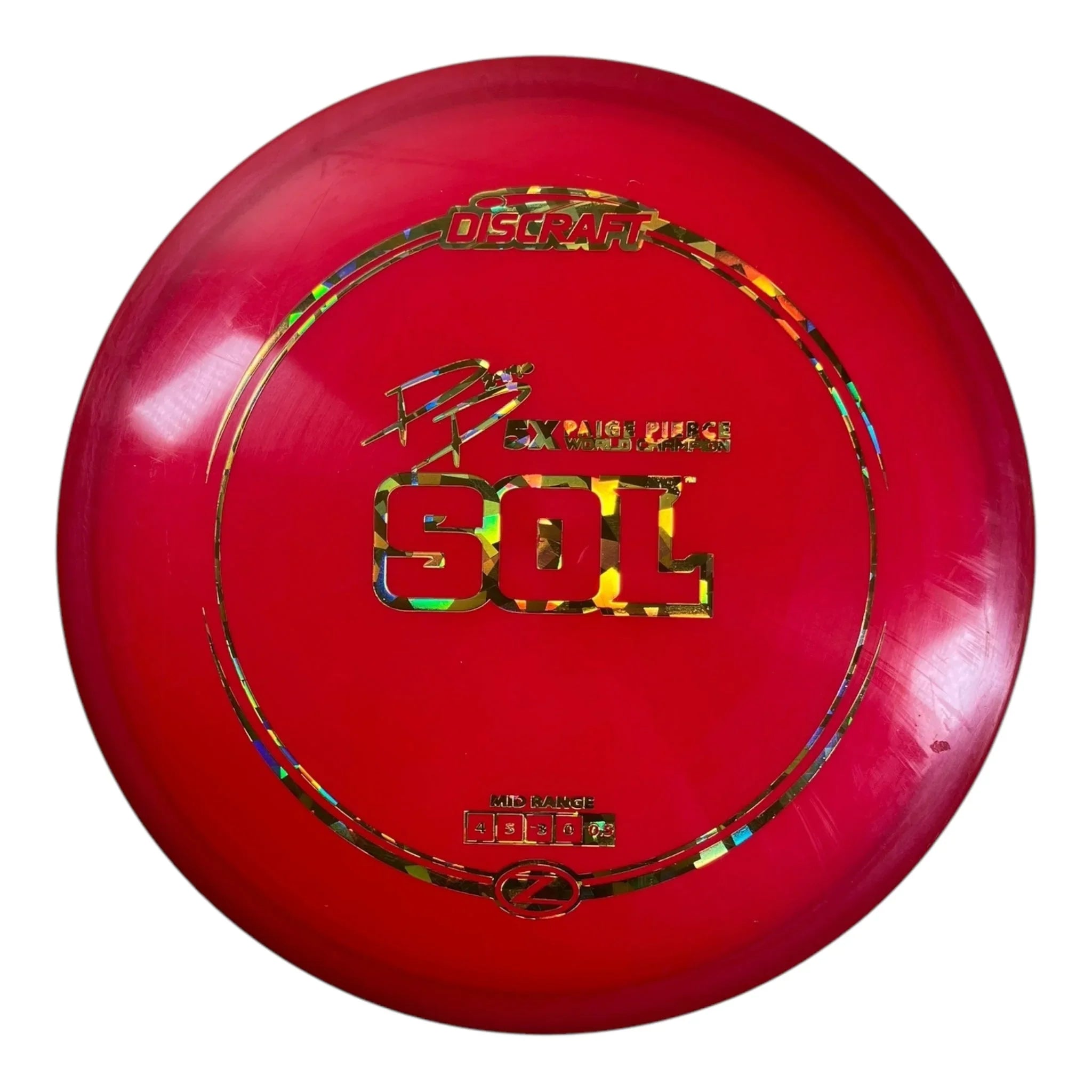 Discraft Sol - Used good | Z Line | Red/Gold 171g (Paige Pierce) Disc Golf