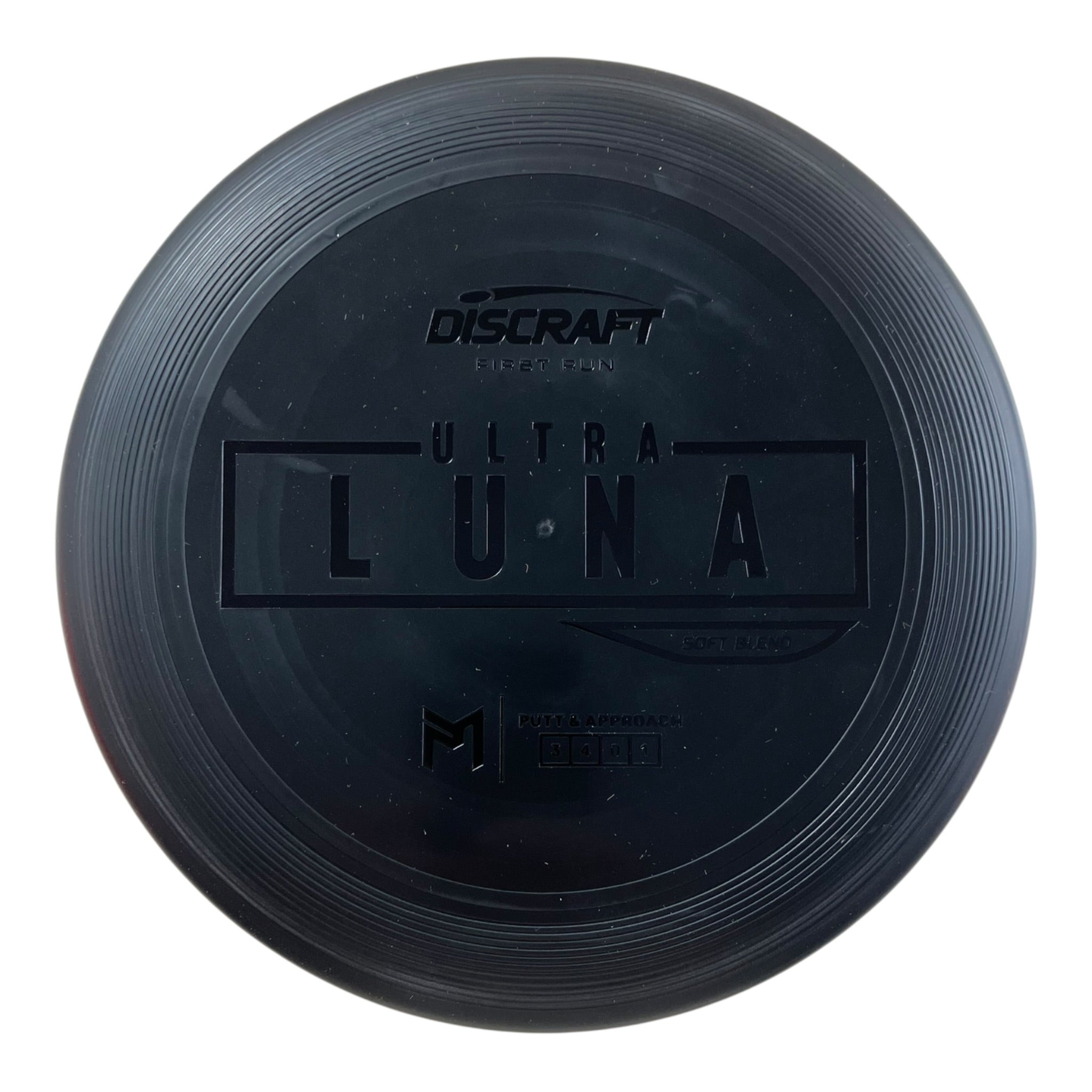Discraft UltraLuna | Putter Line Soft | Black/Black 174g (First Run) Disc Golf