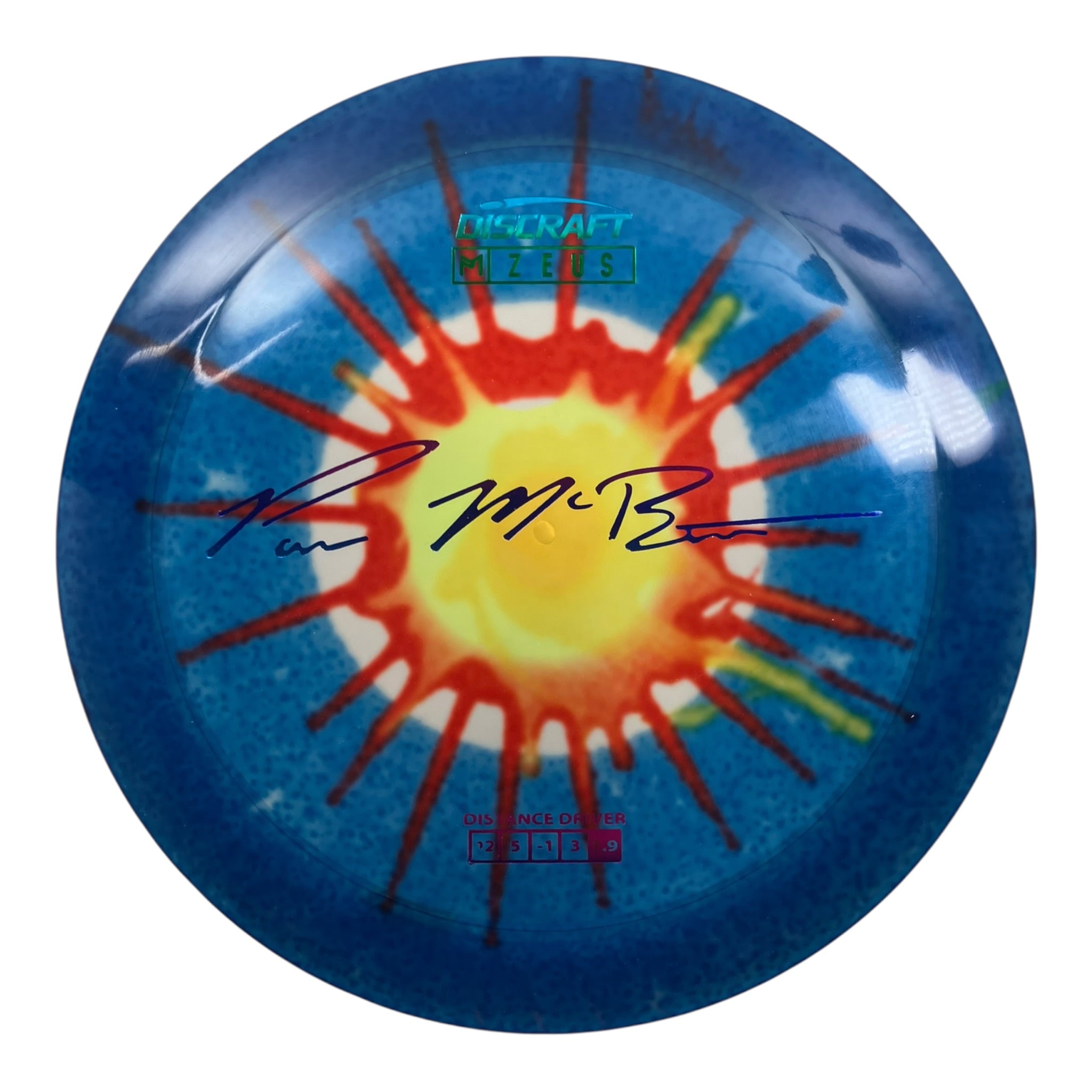 Discraft Zeus | Z Line Fly Dye | Blue/Rainbow 166g (Paul McBeth) Disc Golf