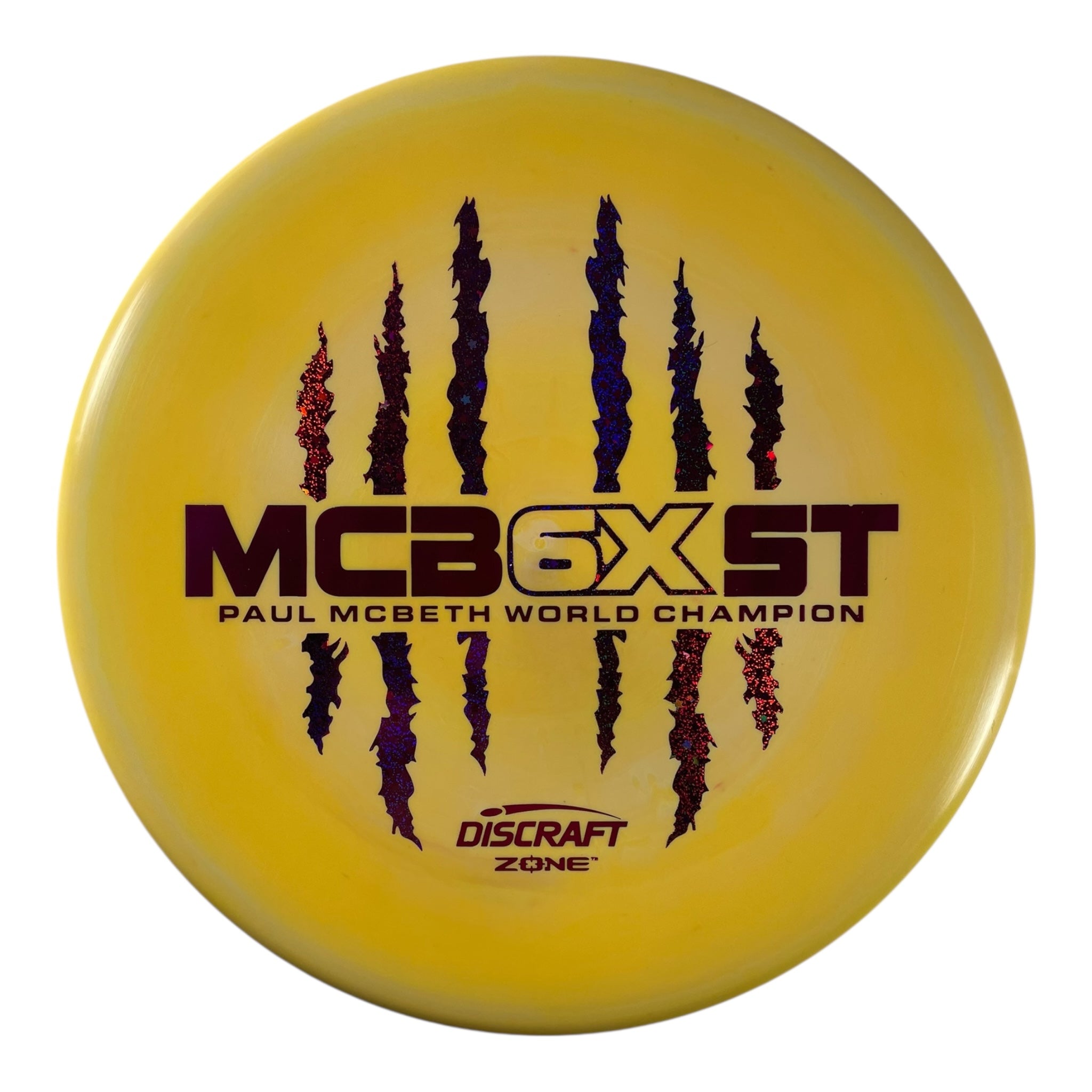 Discraft Zone | ESP | Yellow/Pink Sparkle 174g (Paul McBeth 6x Claw) Disc Golf