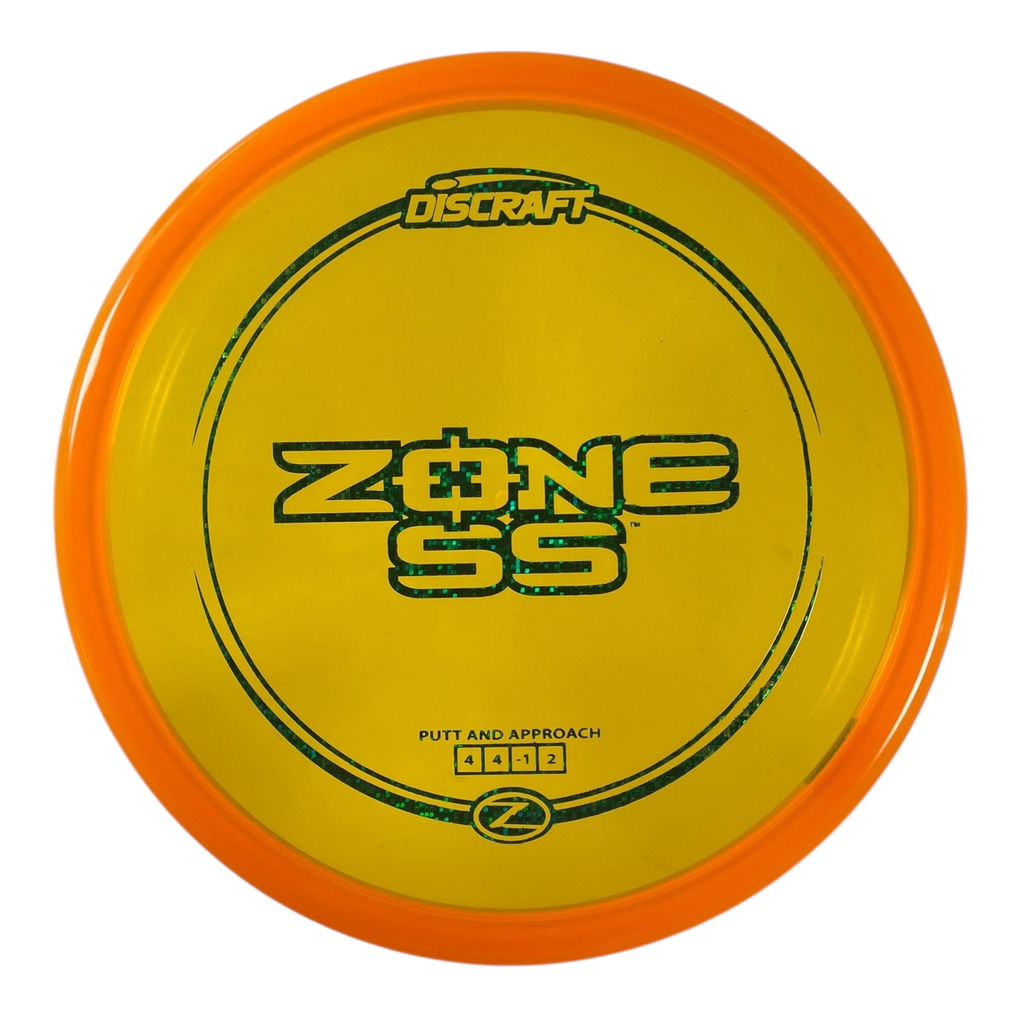 Discraft Zone SS | Z Line | Orange/Green Sparkle 174g Disc Golf