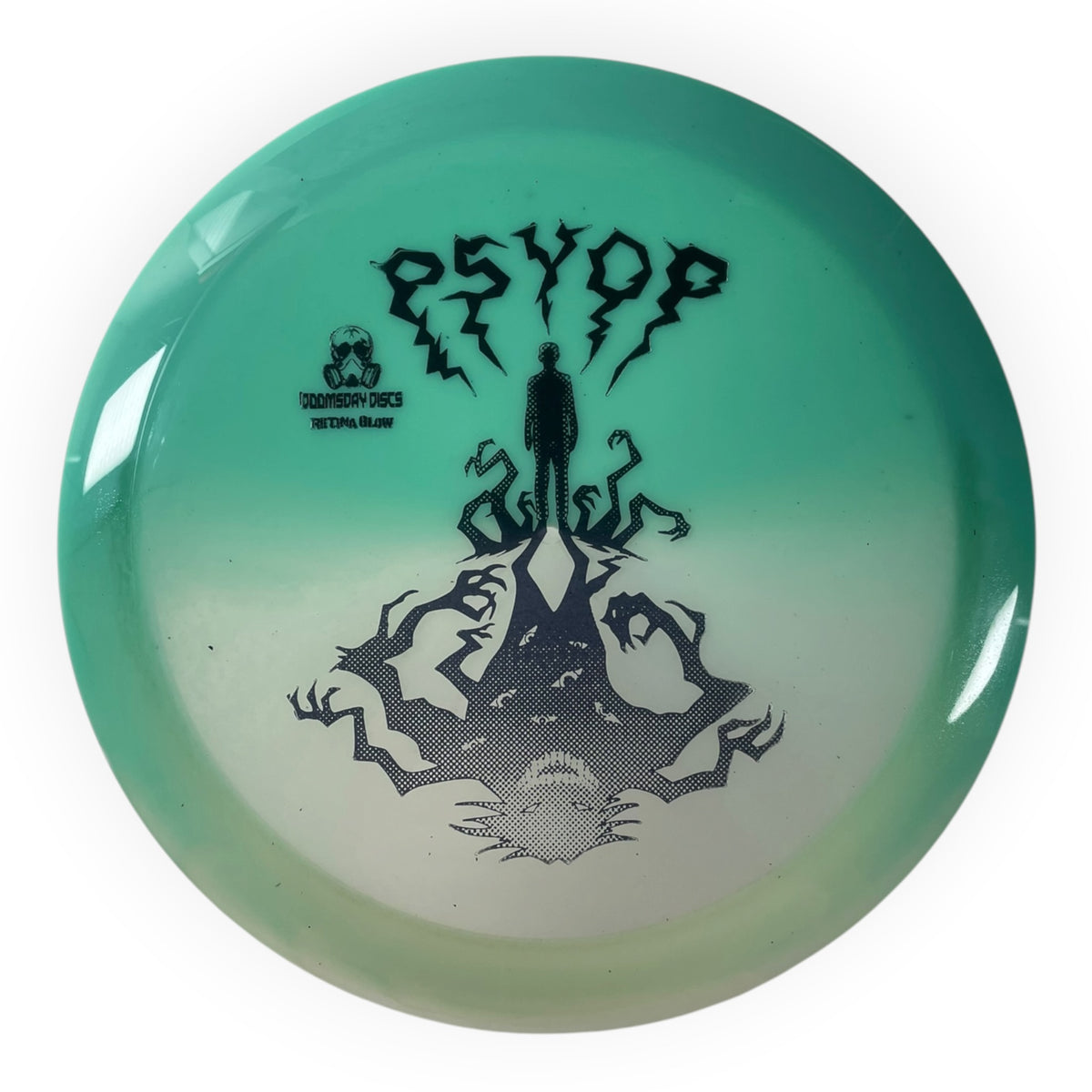 Doomsday Discs Psyop | Retina Glow | Teal/Black 174-175.5g Disc Golf