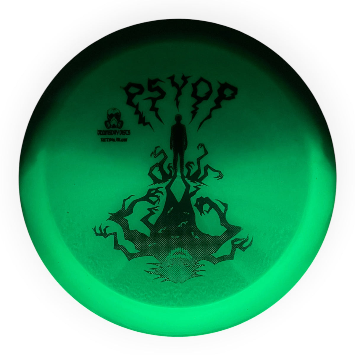 Doomsday Discs Psyop | Retina Glow | Teal/Black 174-175.5g Disc Golf