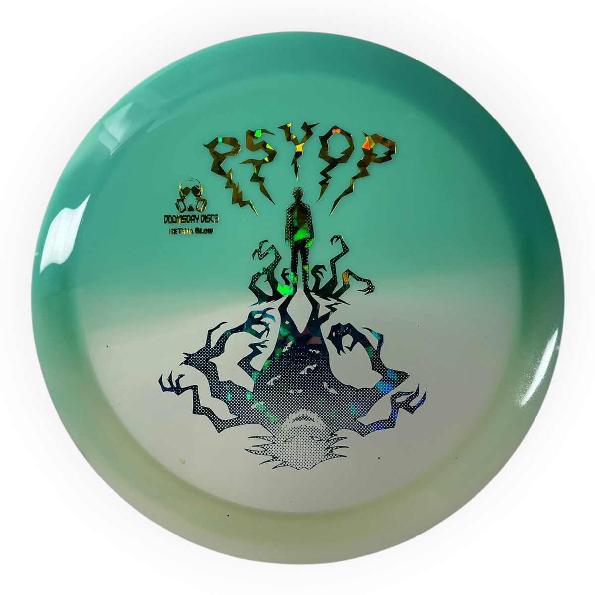 Doomsday Discs Psyop | Retina Glow | Teal/Holo 174-175.5g Disc Golf