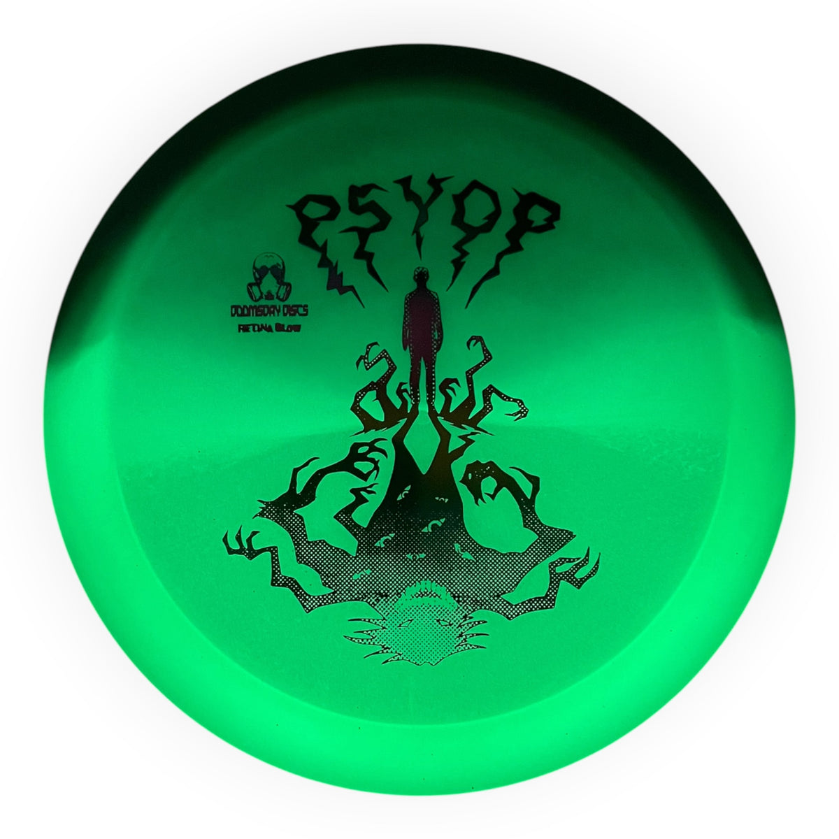 Doomsday Discs Psyop | Retina Glow | Teal/Rainbow 175-175.5g Disc Golf