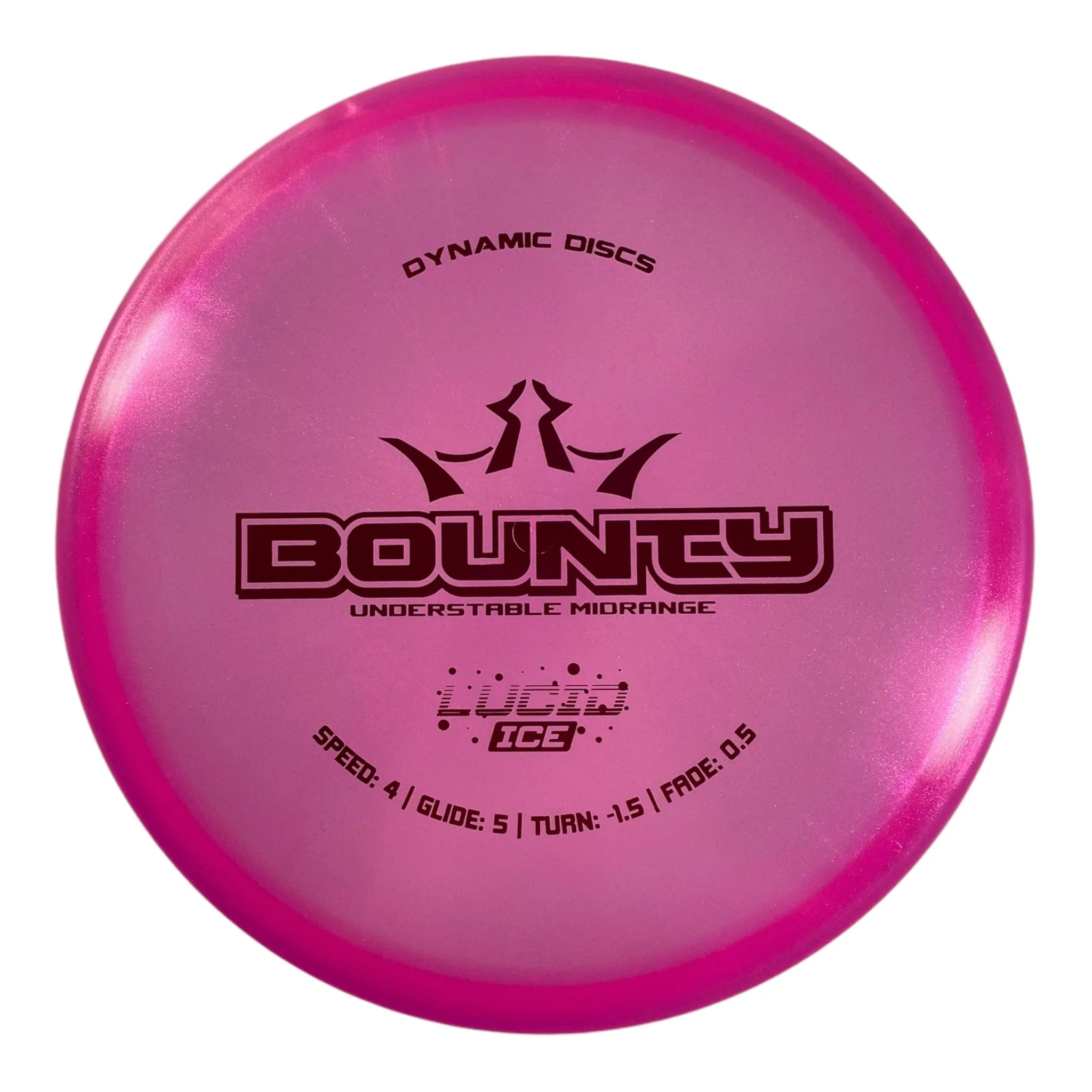 Dynamic Discs Bounty | Lucid - Ice Glimmer | Pink/Red 177g Disc Golf