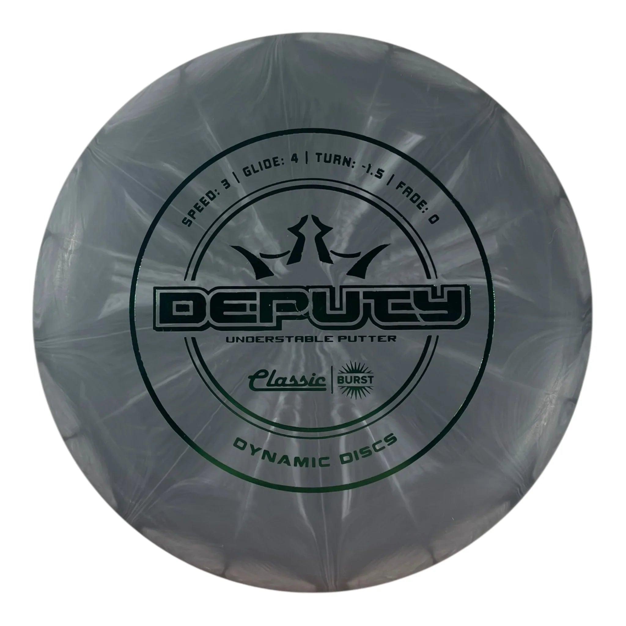 Dynamic Discs Deputy | Classic Burst | Grey/Green 173g Disc Golf