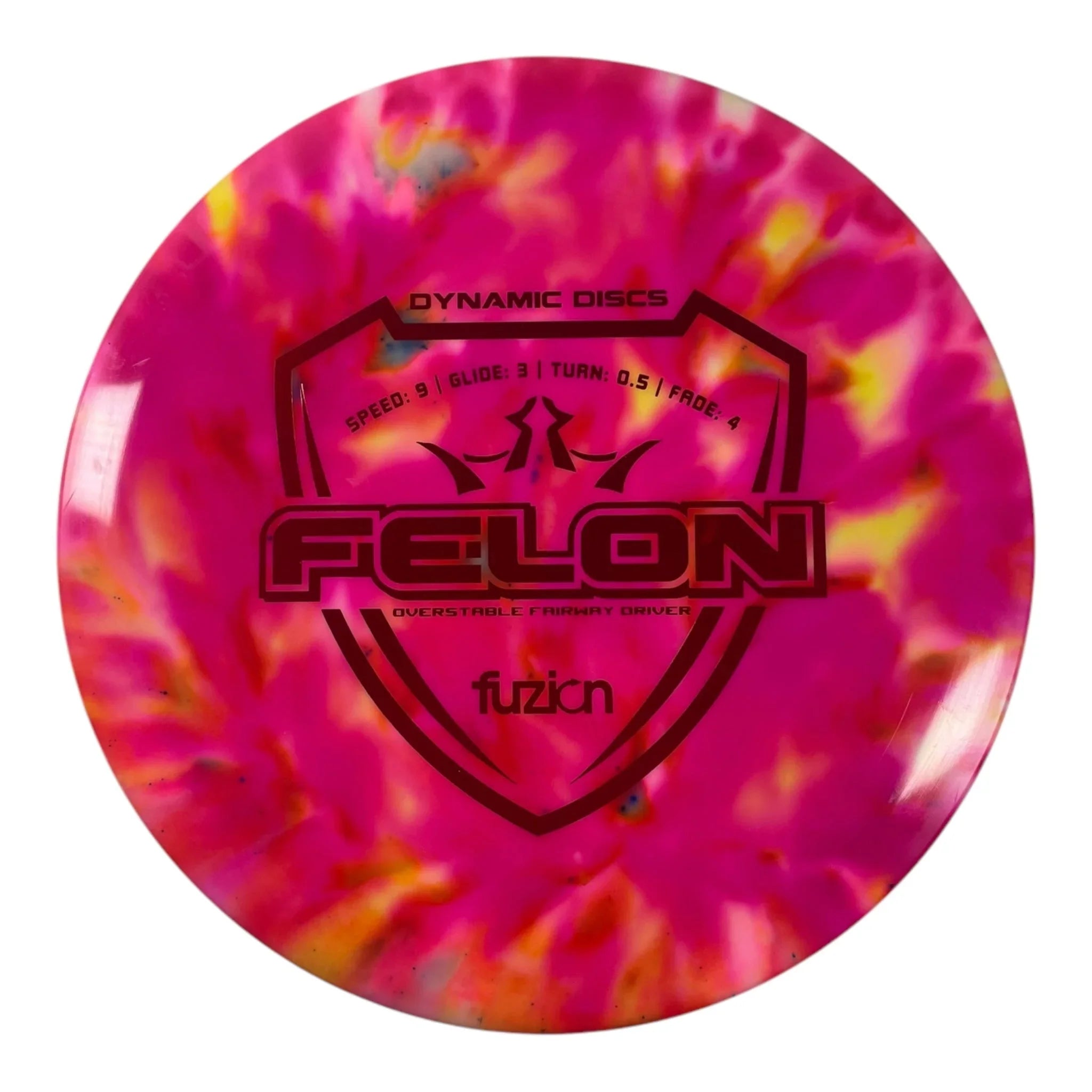Dynamic Discs Felon | Fuzion | Pink/Red 174g (Brainwave Dye) Disc Golf