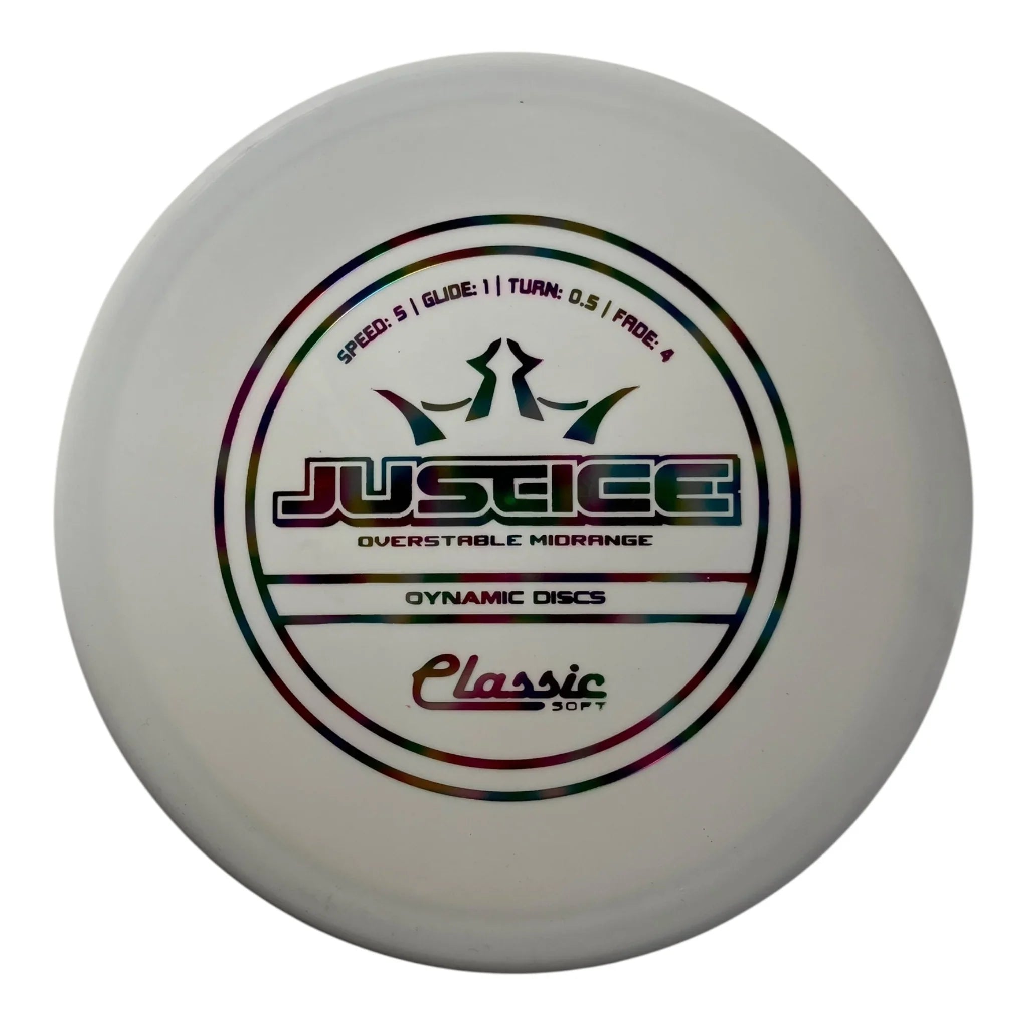 Dynamic Discs Justice | Classic Soft | White/Rainbow 173g Disc Golf