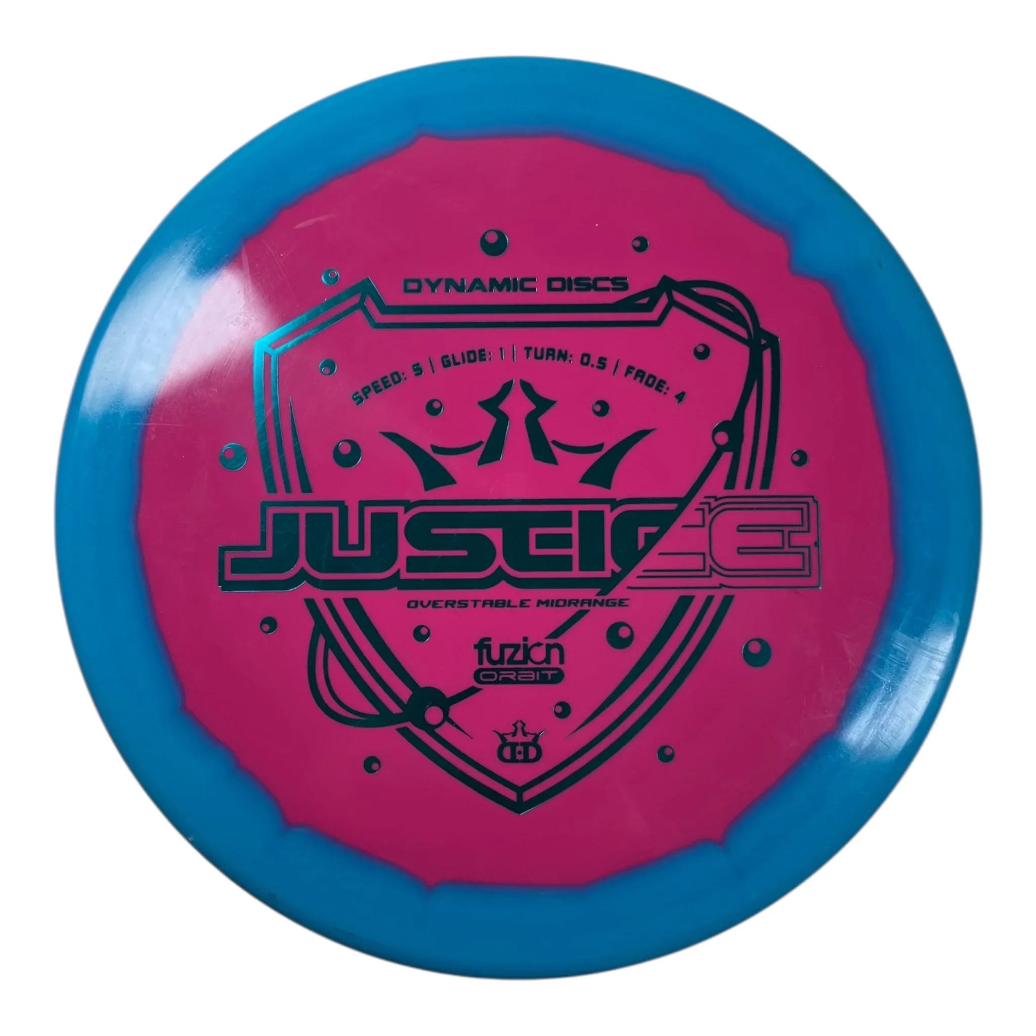 Dynamic Discs Justice - Used Excellent | Fuzion Orbit | Pink/Blue 176g Disc Golf