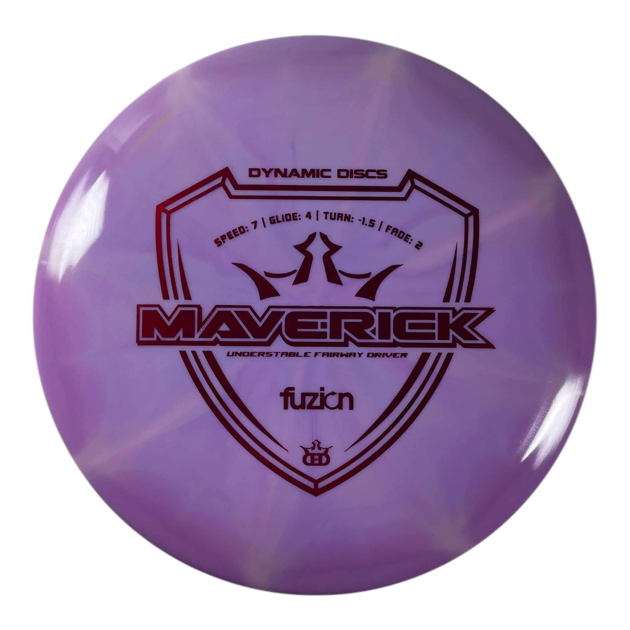 Dynamic Discs Maverick | Fuzion Burst | Purple/Red 173g Disc Golf