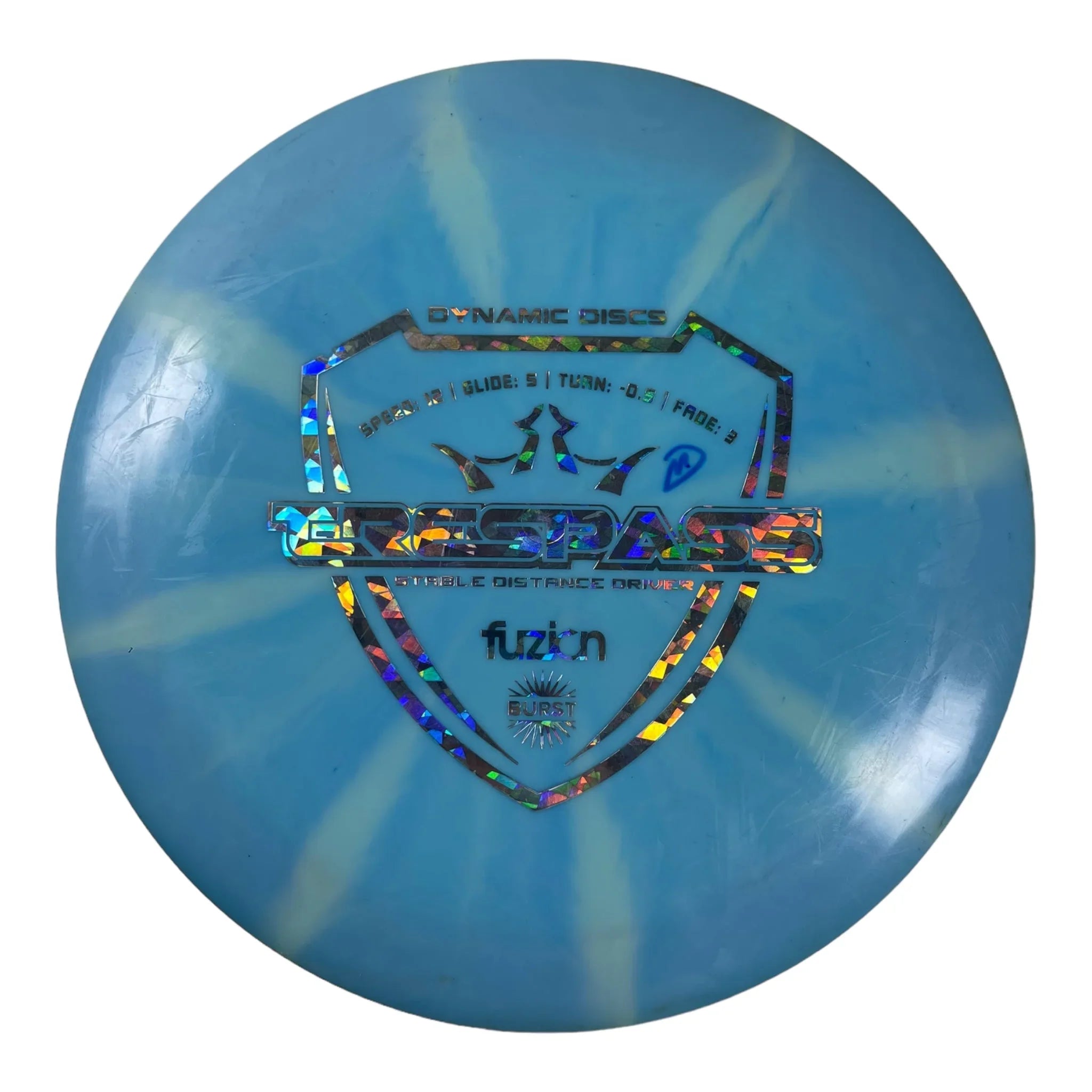 Dynamic Discs Trespass - Used Good | Fuzion Burst | Blue/Holo 175g Disc Golf