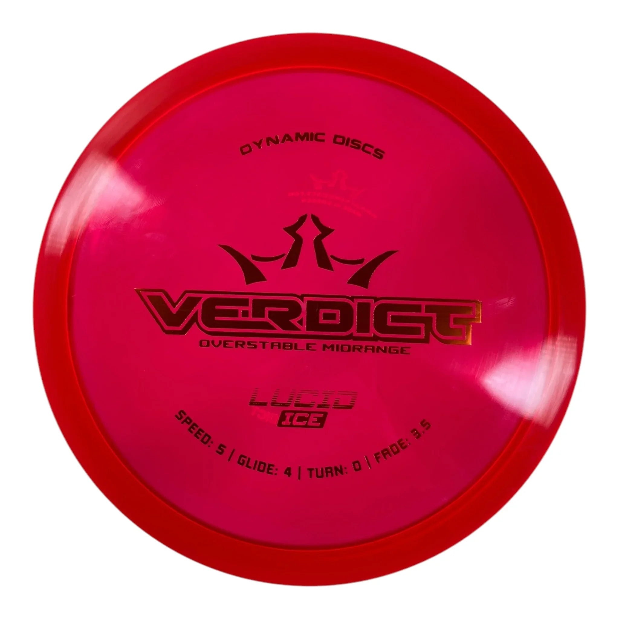 Dynamic Discs Verdict | Lucid Ice | Red/Gold 174g Disc Golf