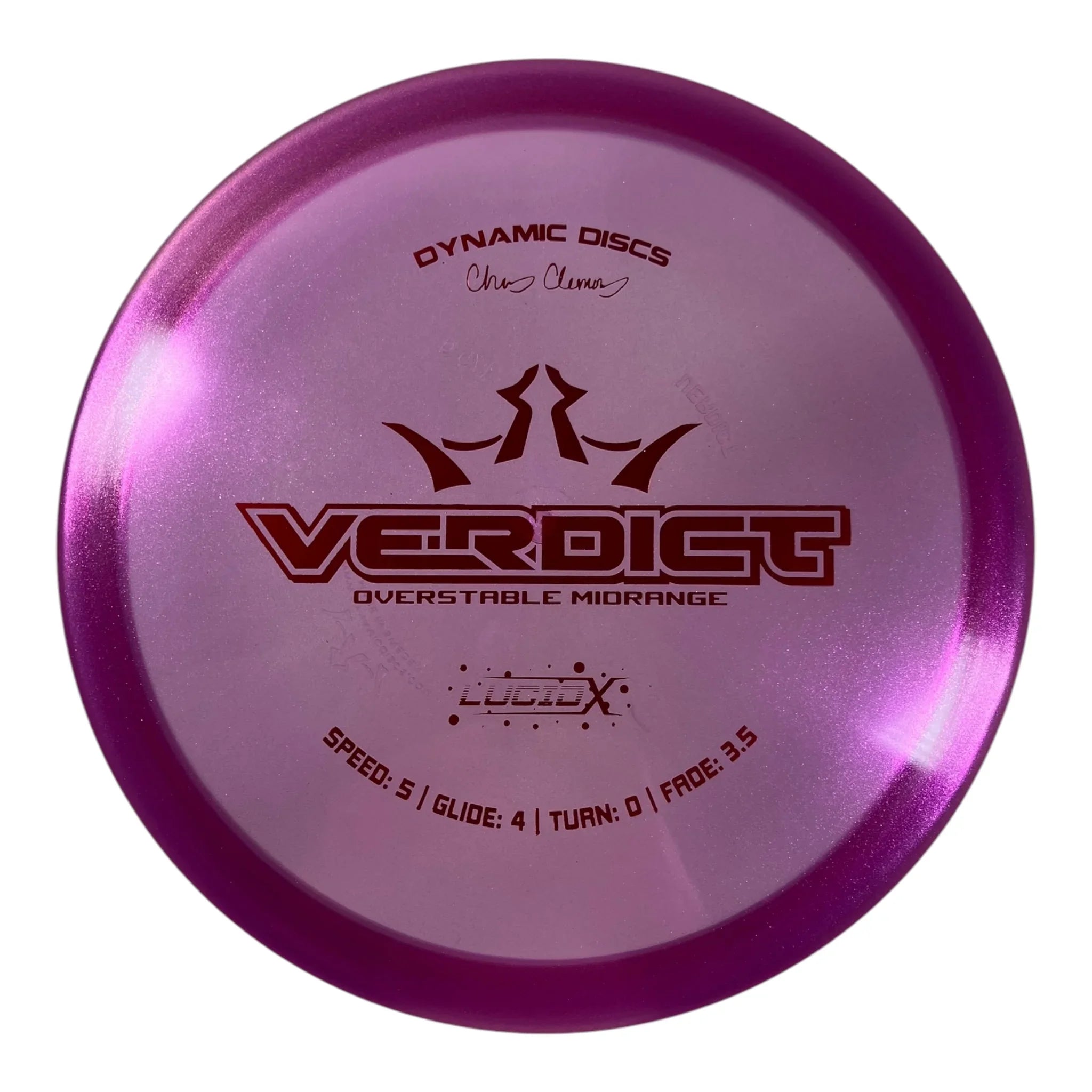 Dynamic Discs Verdict | Lucid-X | Pink/Red 173-175g (Chris Clemons) Disc Golf
