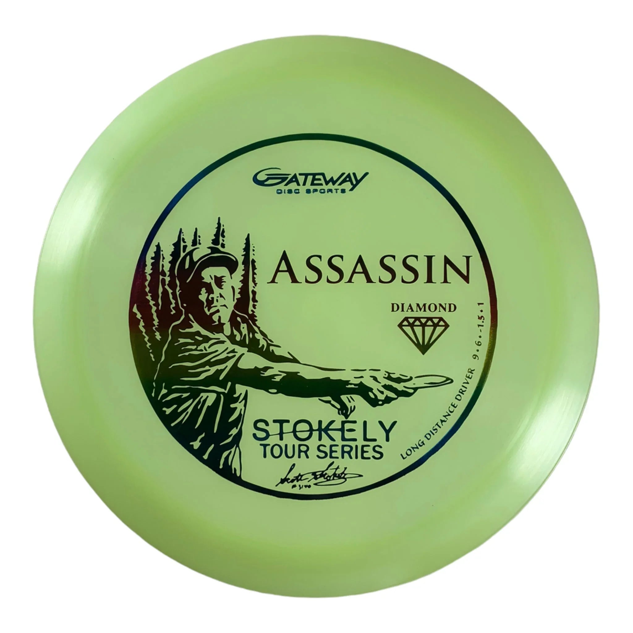 Gateway Disc Sports Assassin | Diamond | Green/Rainbow 173g (Scott Stokely) Disc Golf