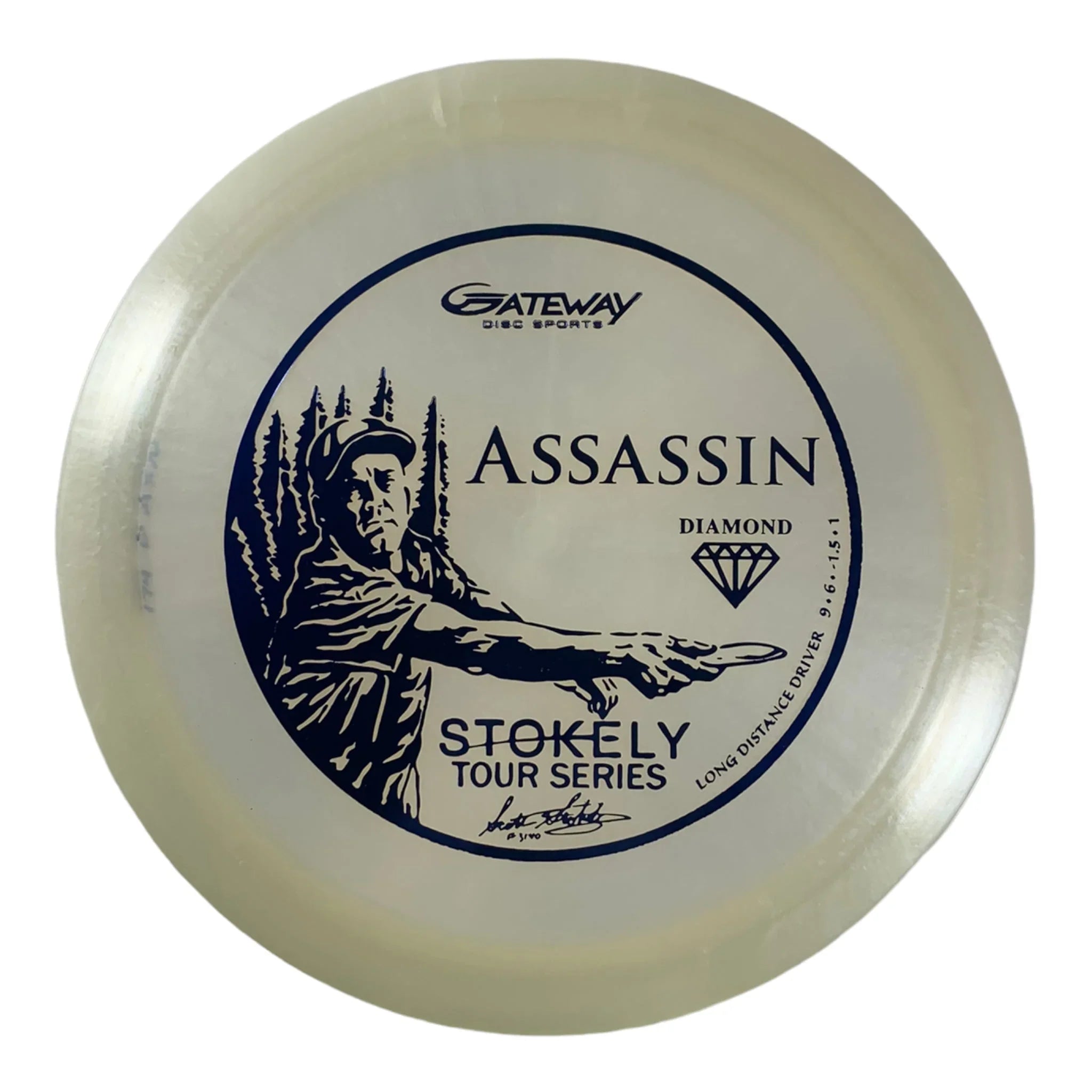 Gateway Disc Sports Assassin | Diamond | White/Blue 174g (Scott Stokely) Disc Golf