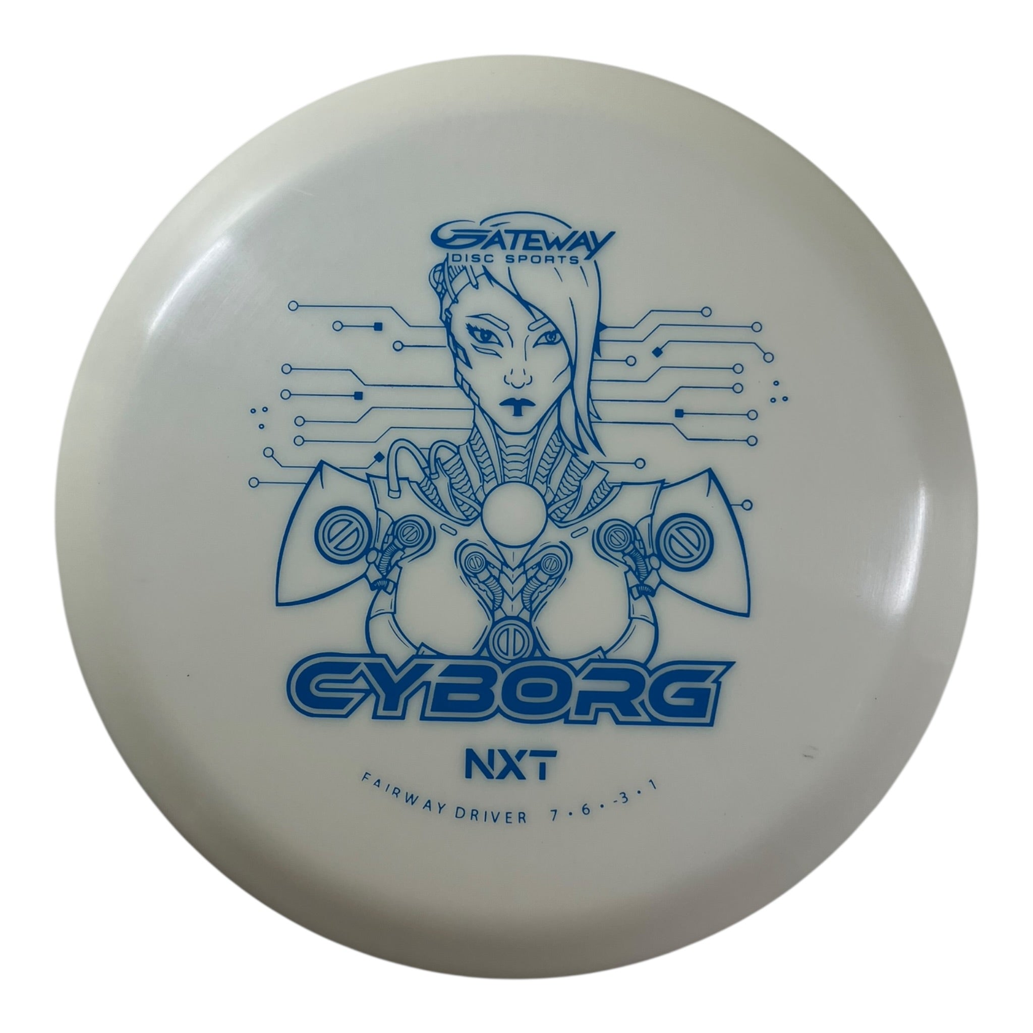 Gateway Disc Sports Cyborg | NXT | White/Blue 171g Disc Golf