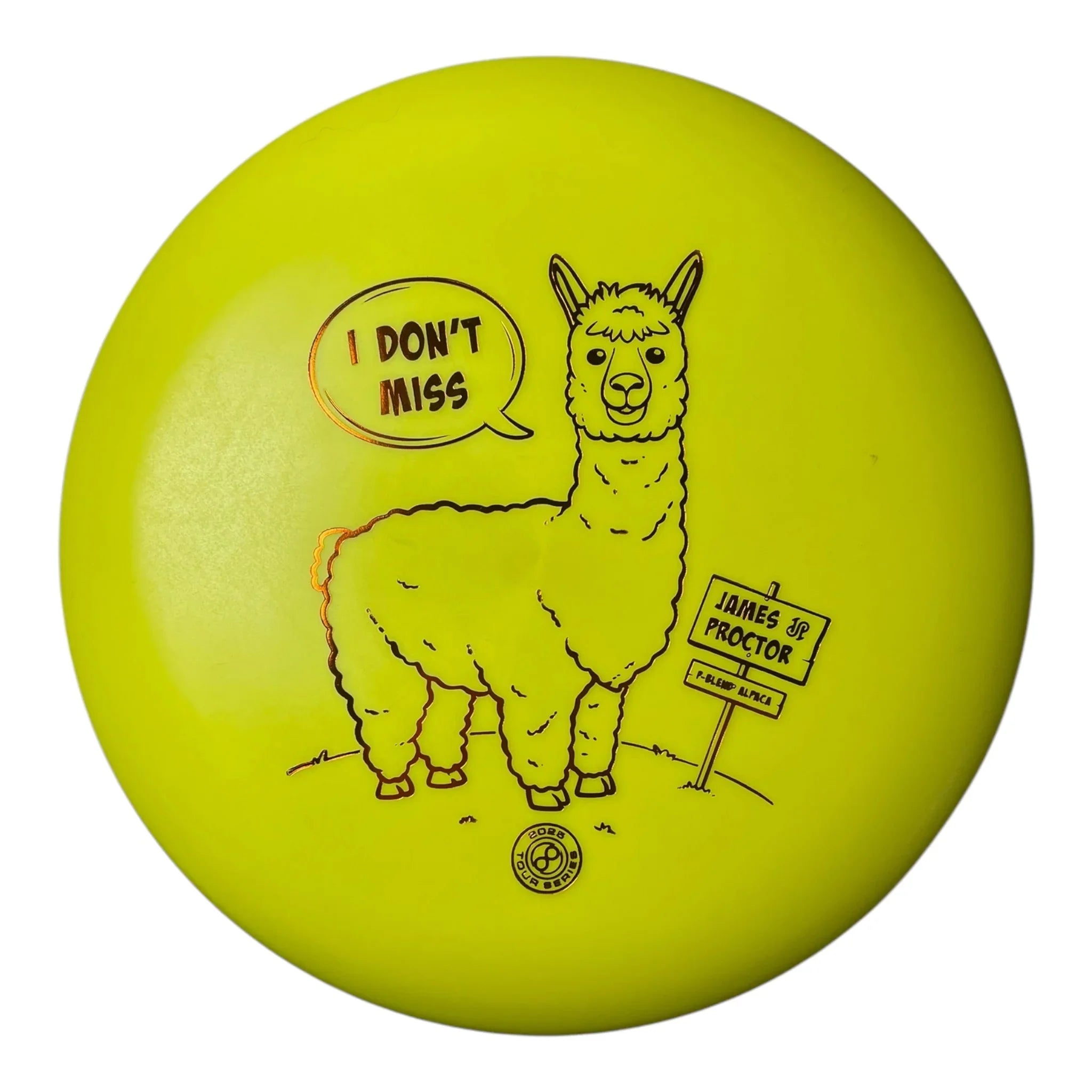 Infinite Discs Alpaca | P-Blend | Yellow/Bronze 175g (James Proctor) Disc Golf