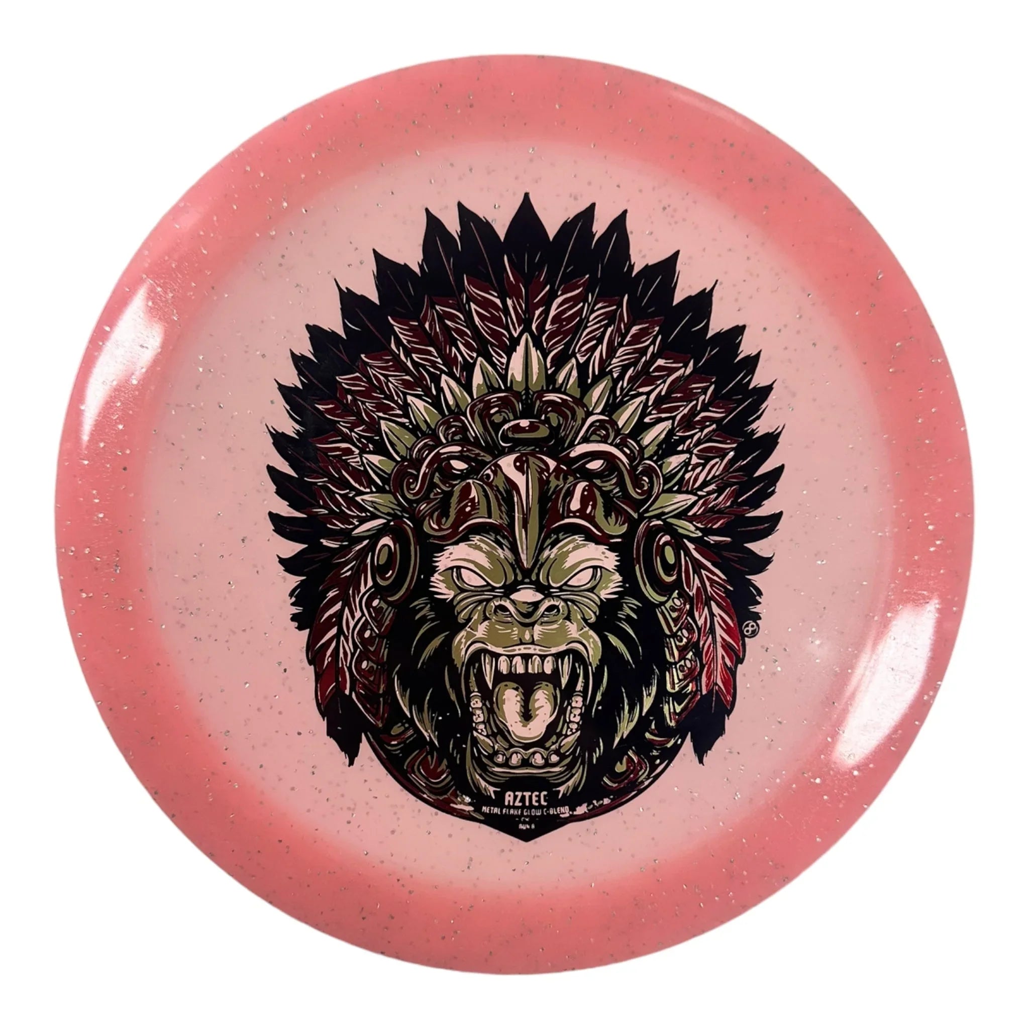 Infinite Discs Aztec | Metal Flake Glow C - Blend | Pink/Red 173g Disc Golf