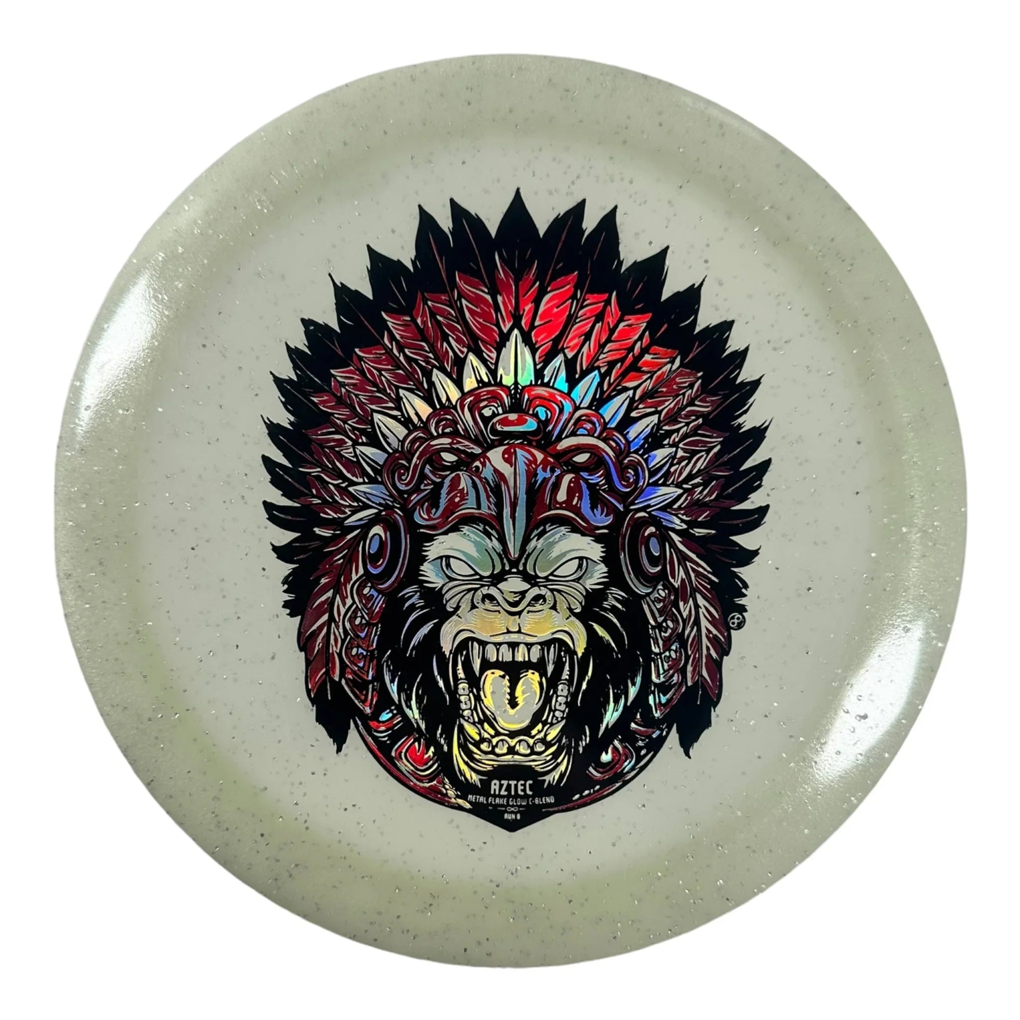 Infinite Discs Aztec | Metal Flake Glow C - Blend | White/Red 170g Disc Golf
