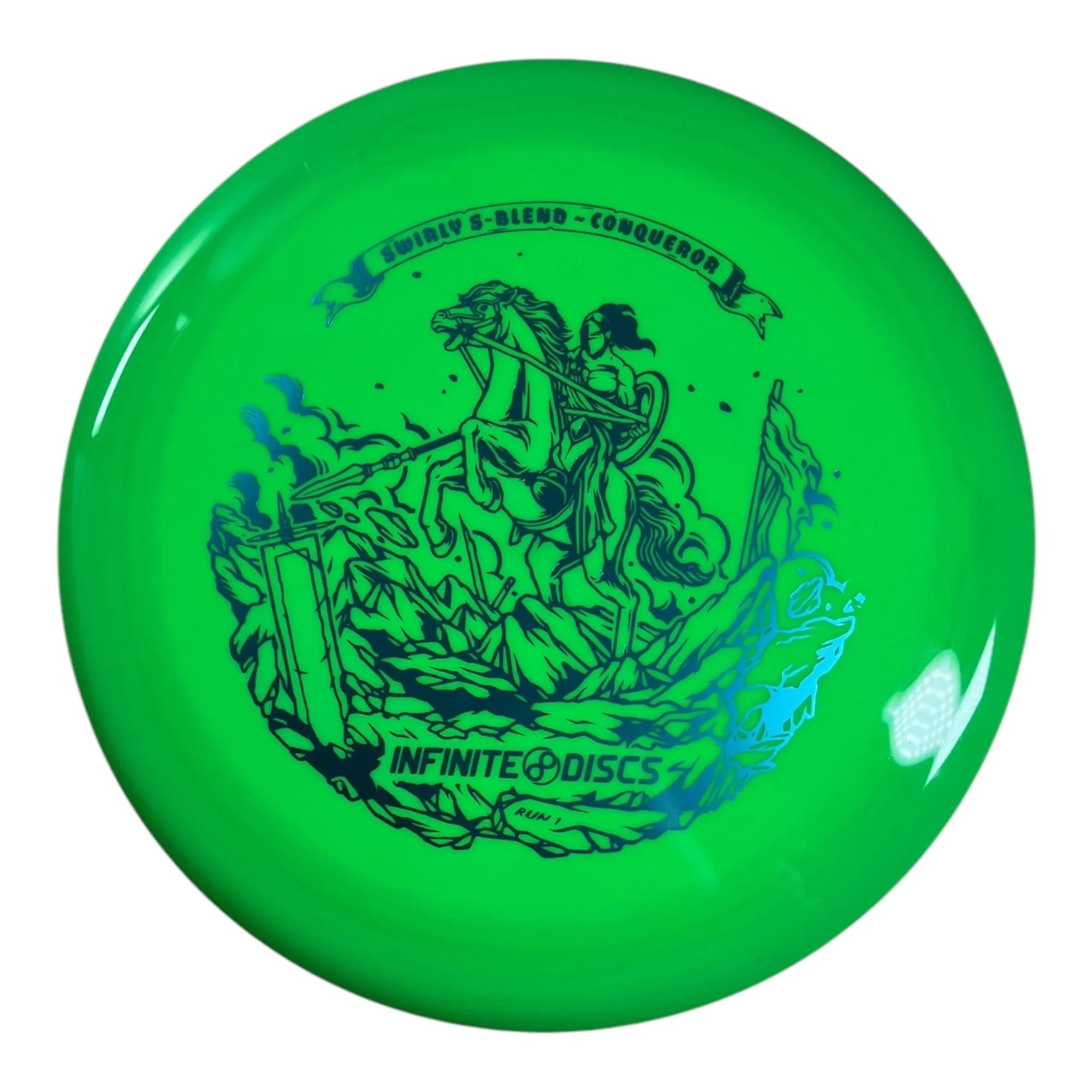 Infinite Discs Conqueror | Swirly S - Blend | Green/Blue 175g Disc Golf