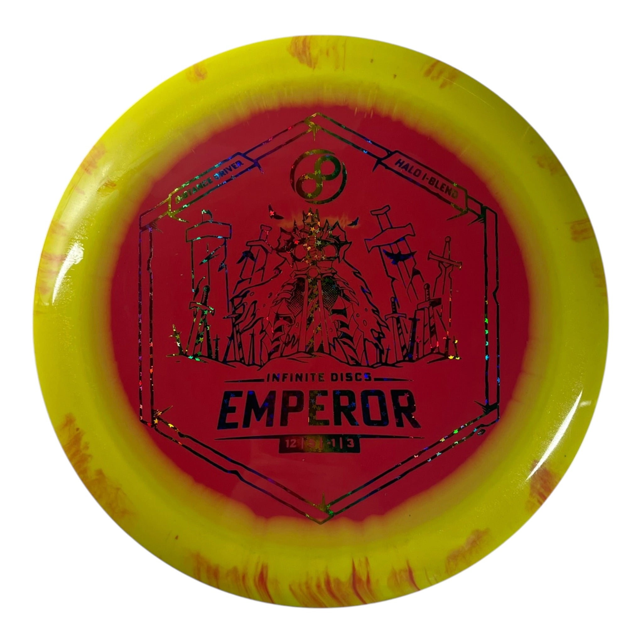 Infinite Discs Emperor | Halo I-blend | Red/Yellow/Rainbow 173g Disc Golf