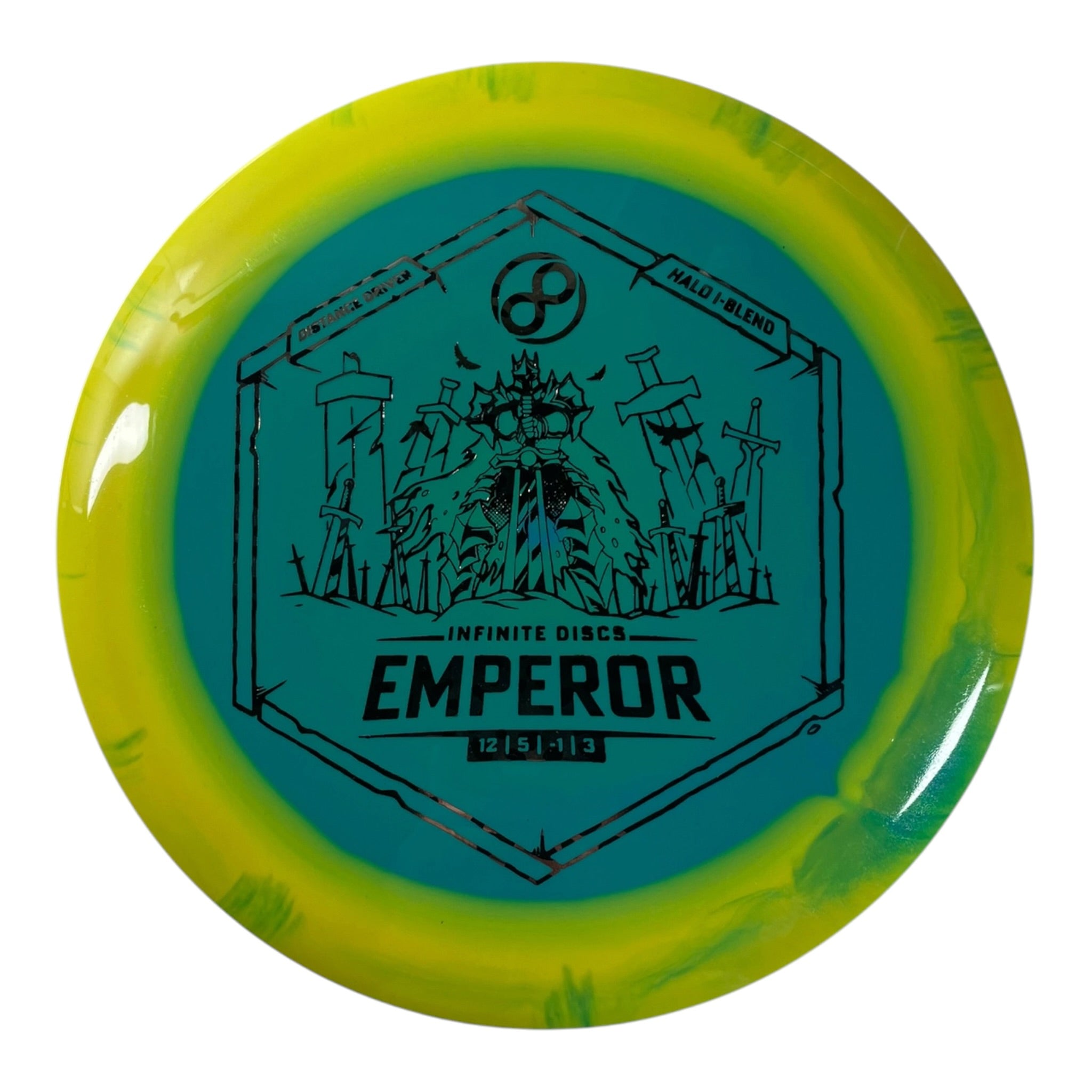 Infinite Discs Emperor | Halo I-blend | Teal/Yellow/Spots 168g Disc Golf