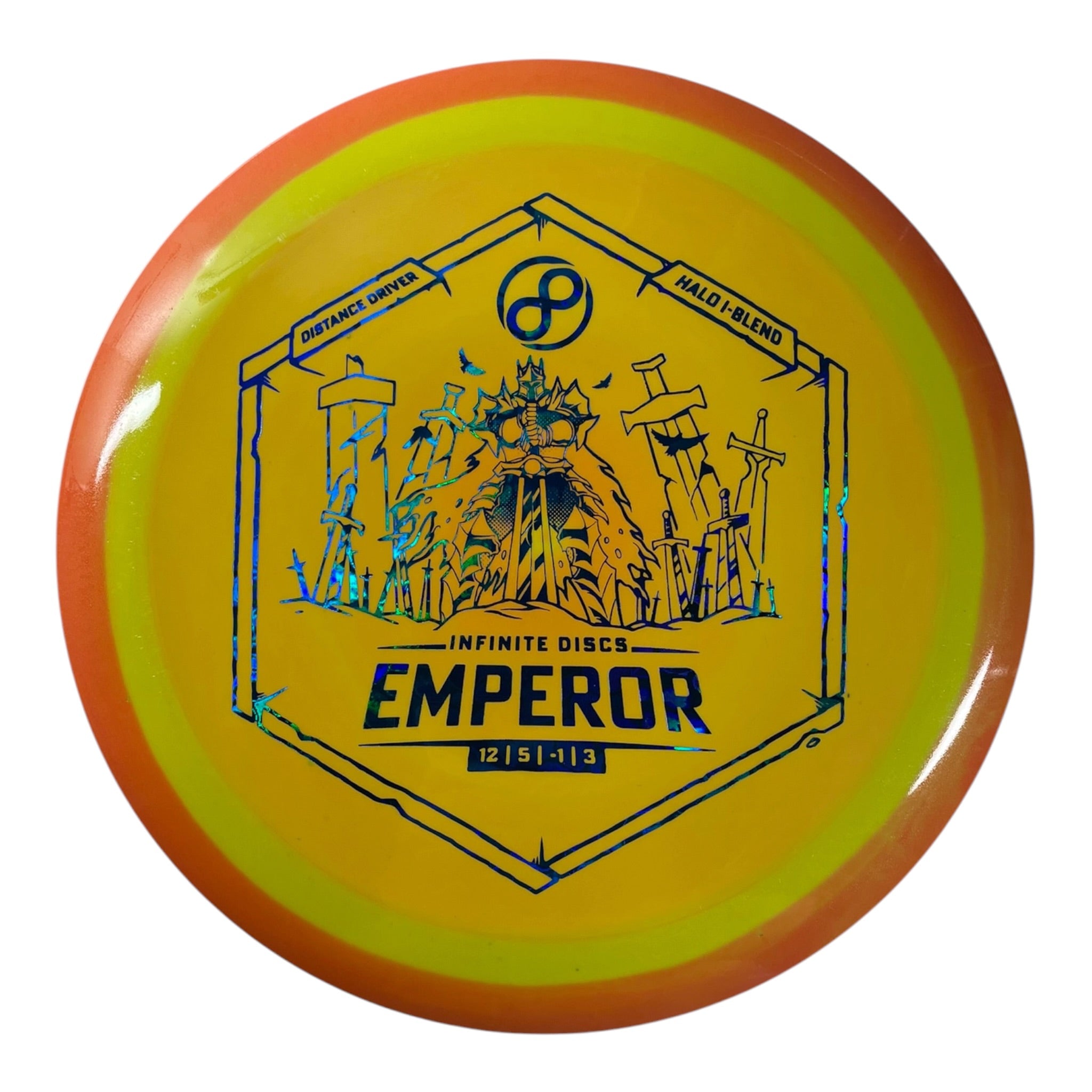 Infinite Discs Emperor | Halo I-blend | Yellow/Orange/Waves 172g Disc Golf