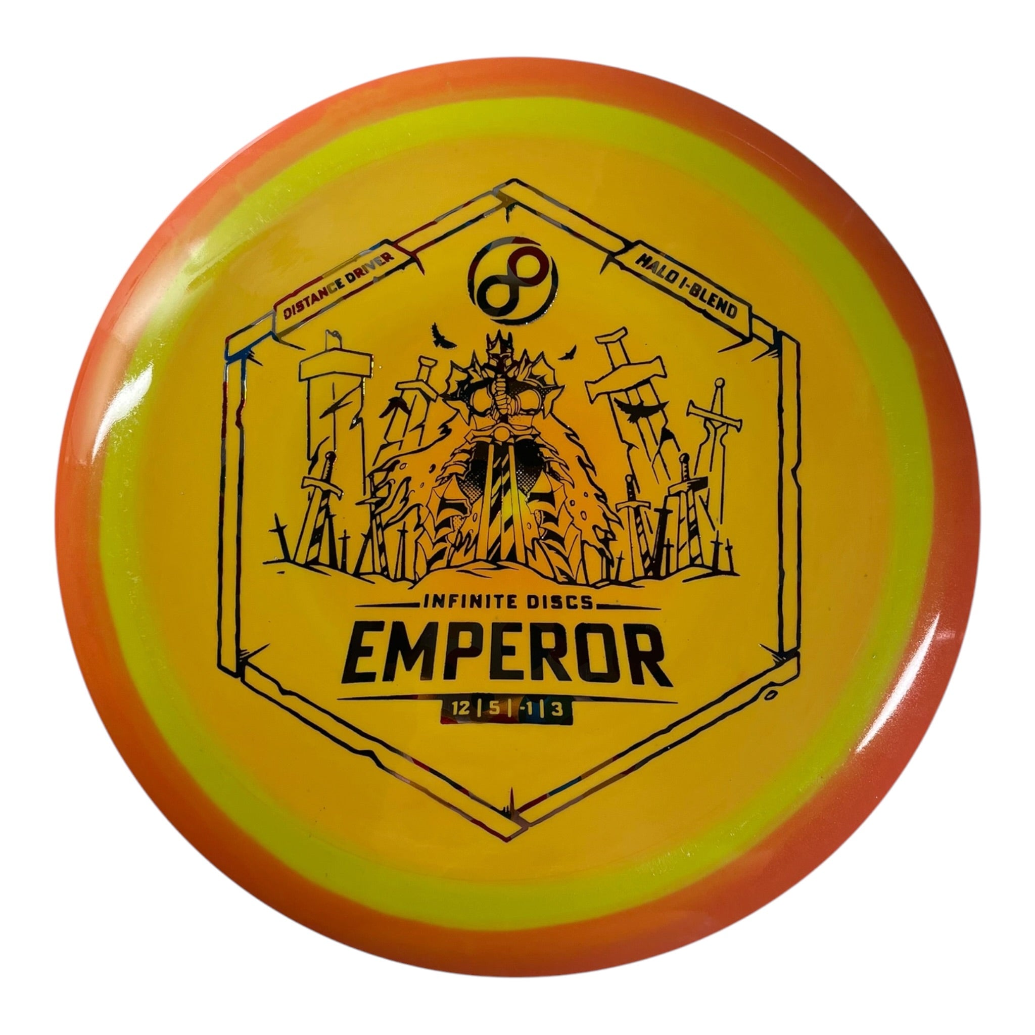 Infinite Discs Emperor | Halo I-blend | Yellow/Orange/Wonderbread 172g Disc Golf
