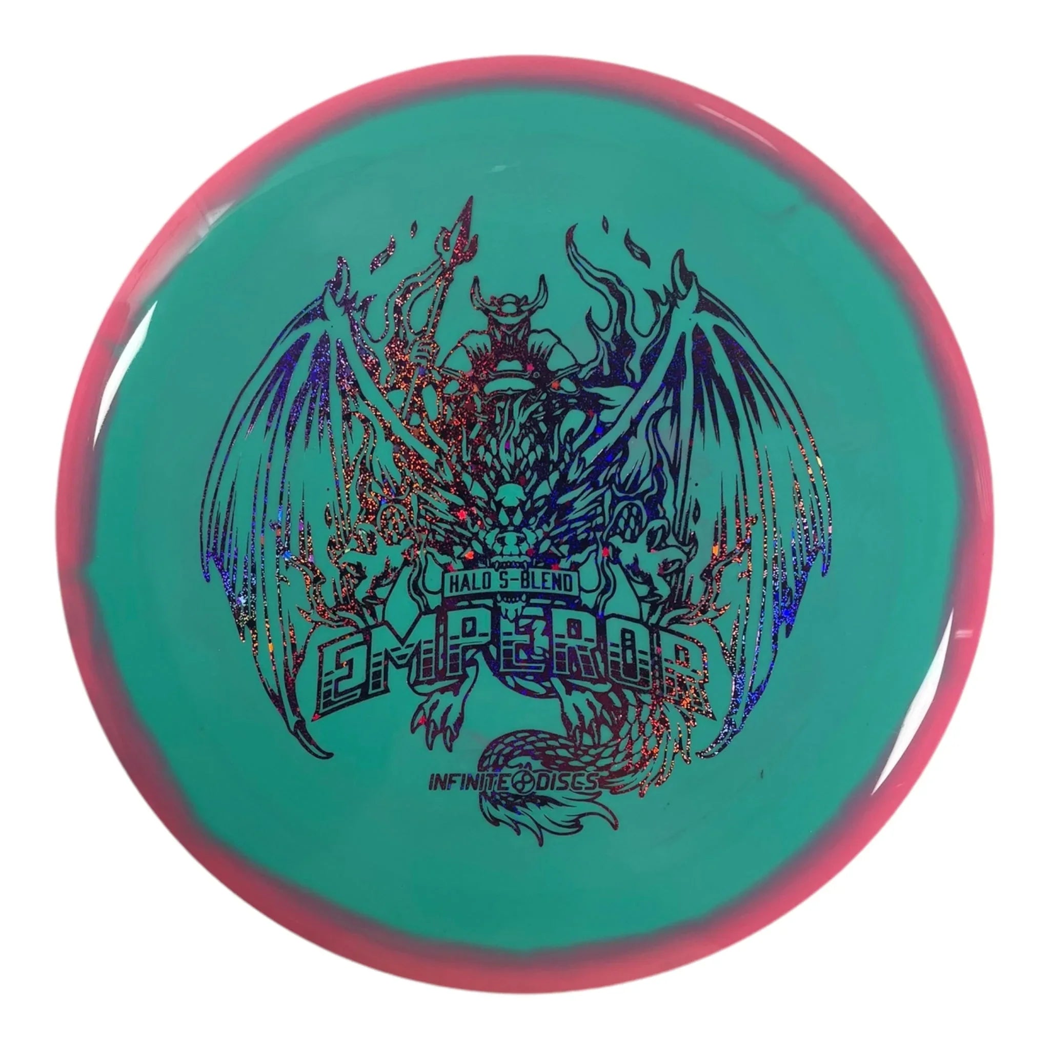 Infinite Discs Emperor | Halo S - blend | Green/Purple Stars 171g Disc Golf
