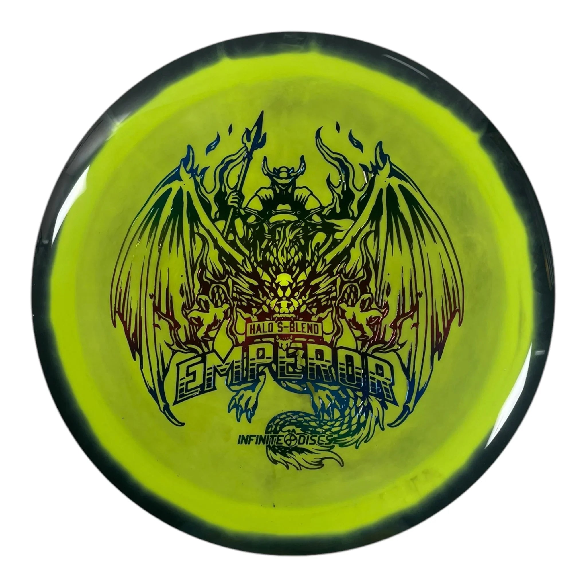 Infinite Discs Emperor | Halo S - Blend | Green/Rainbow 169g Disc Golf