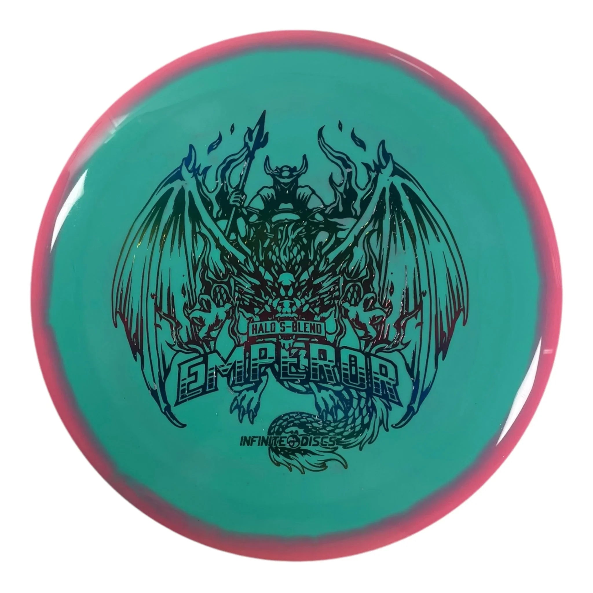Infinite Discs Emperor | Halo S - blend | Green/Rainbow 171g Disc Golf