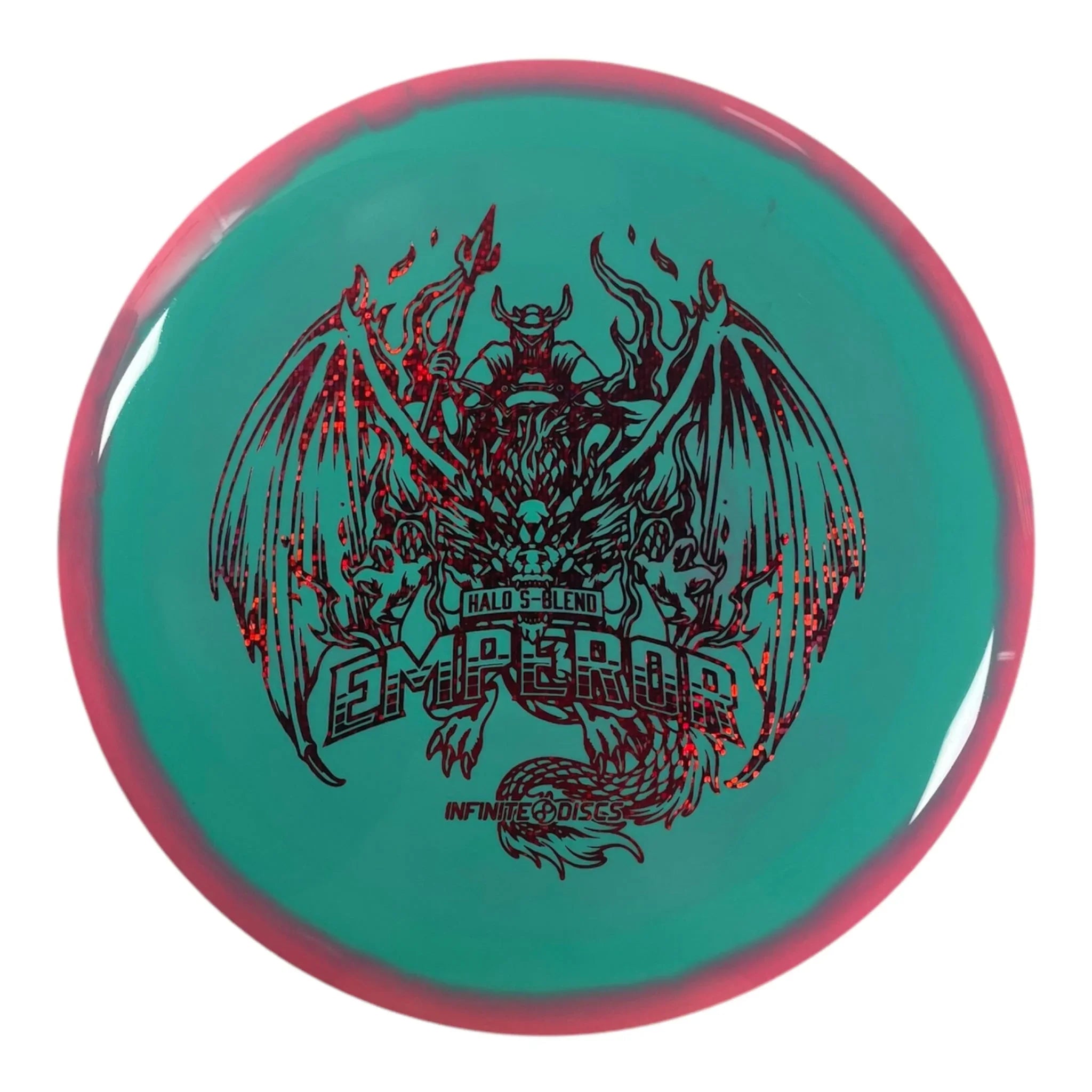 Infinite Discs Emperor | Halo S - blend | Green/Red Sparkle 170g Disc Golf