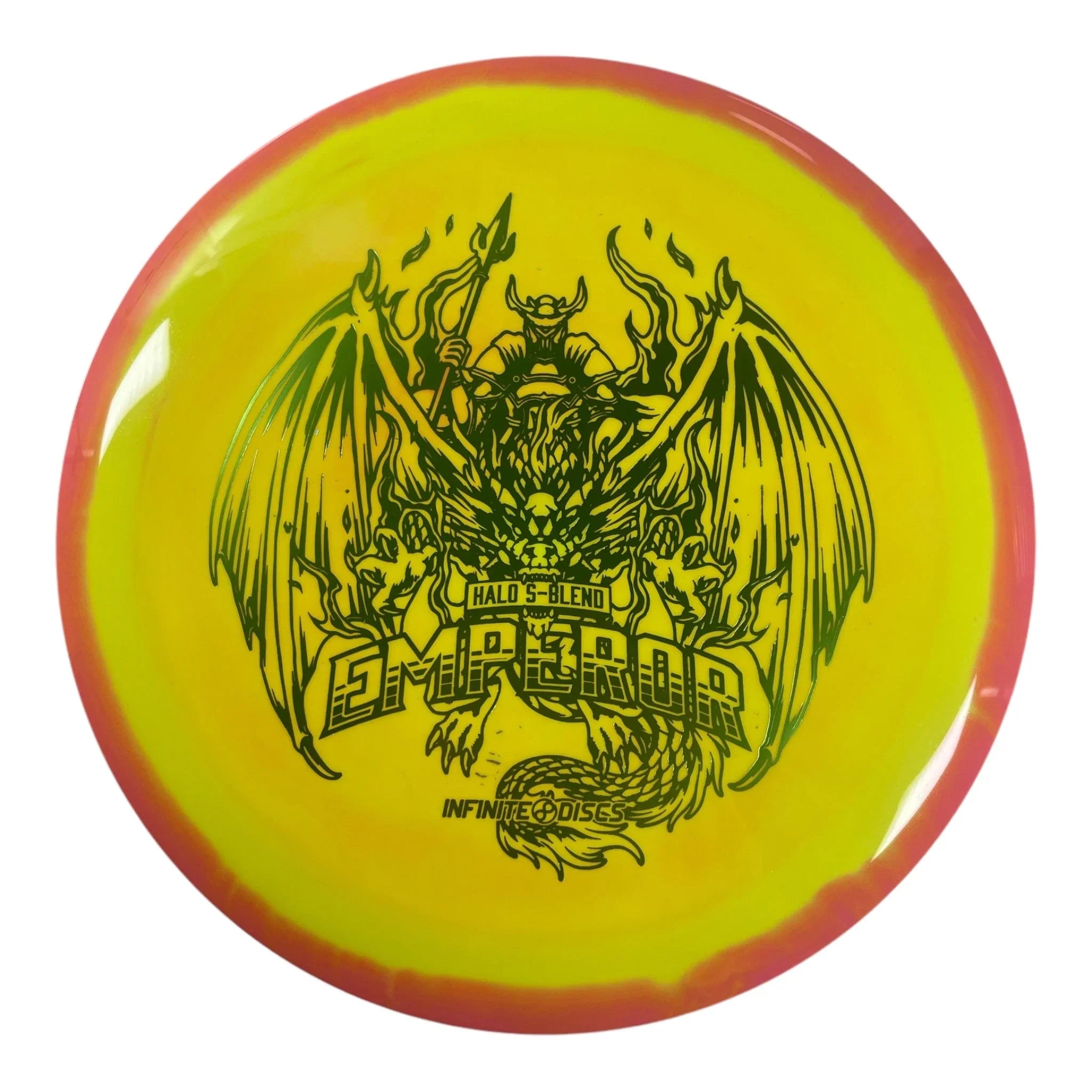 Infinite Discs Emperor | Halo S - blend | Yellow/Green 170g Disc Golf