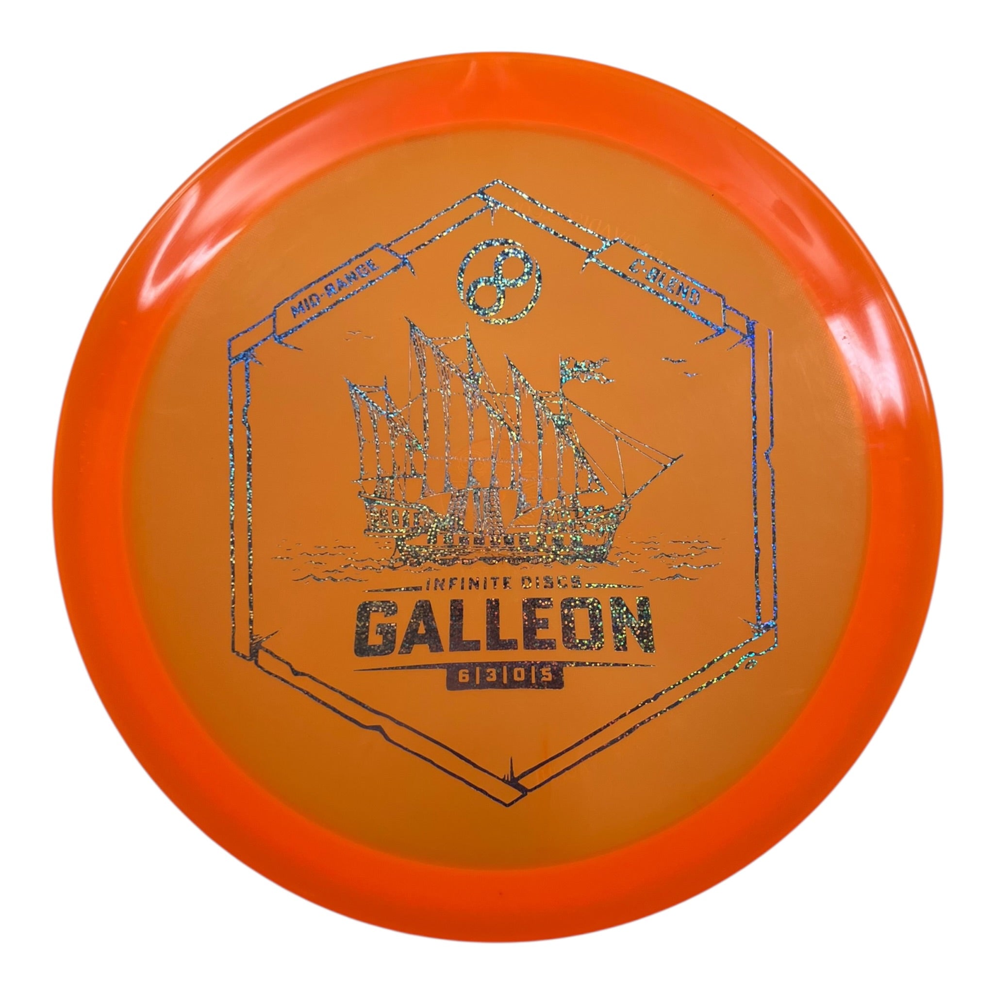 Infinite Discs Galleon | C-Blend | Orange/Sparkle 175g Disc Golf