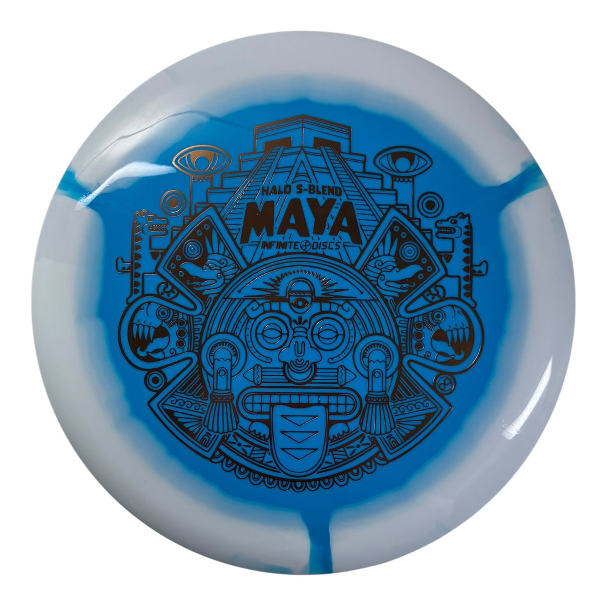 Infinite Discs Maya | Halo S-Blend | Blue/White/Gold 172g Disc Golf