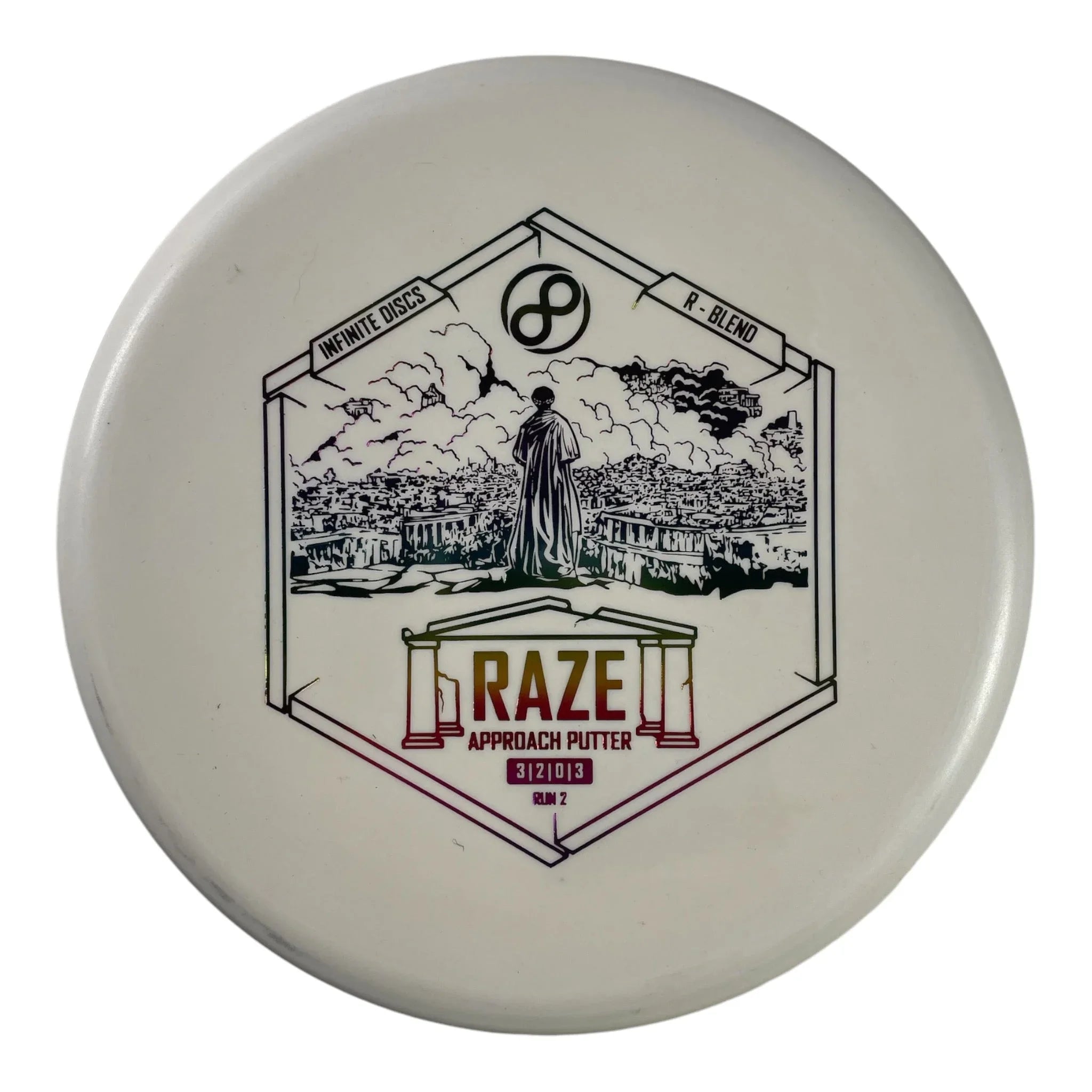 Infinite Discs Raze | R - Blend | White/Rainbow 175g Disc Golf