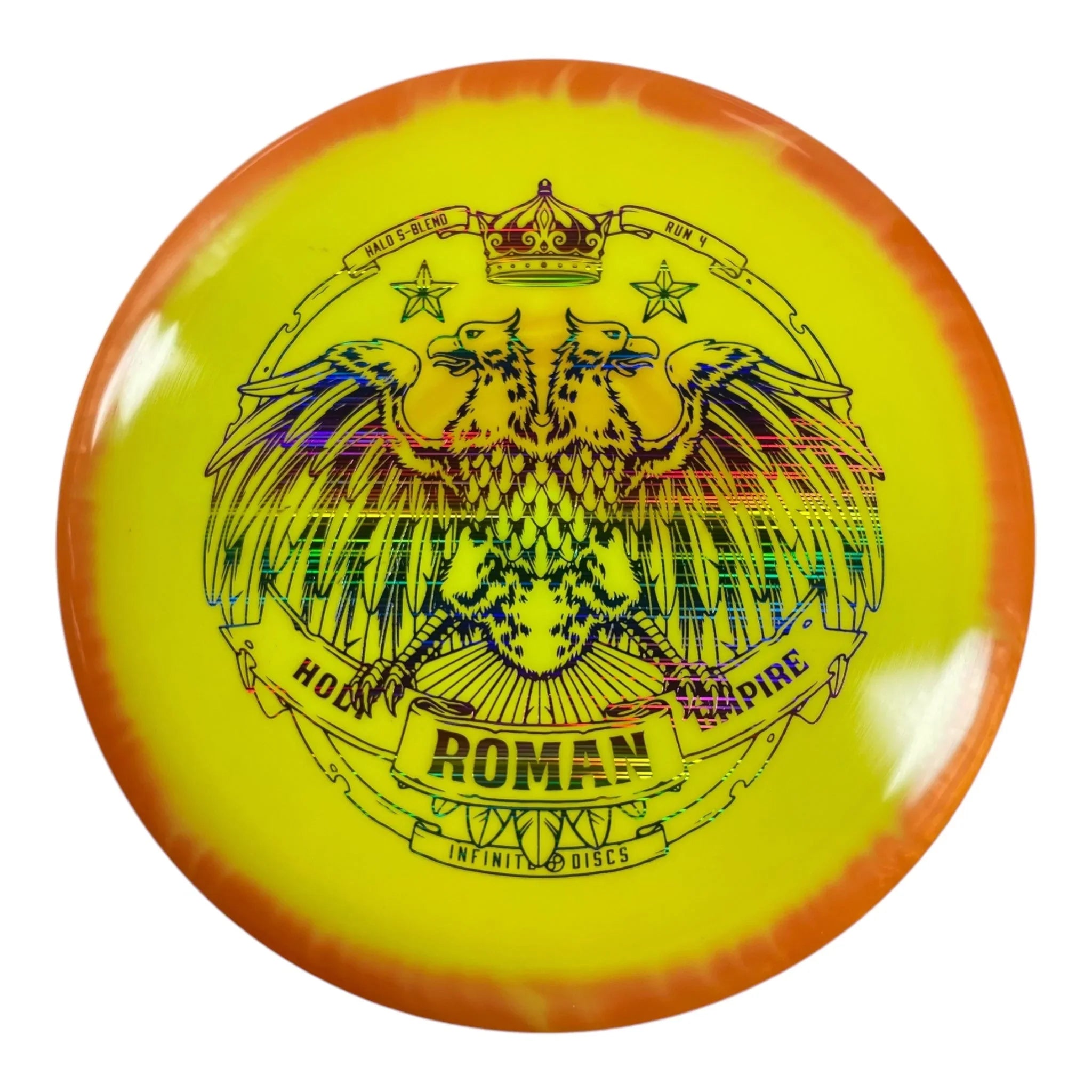 Infinite Discs Roman | Halo S - Blend | Yellow/Rainbow 173g Disc Golf
