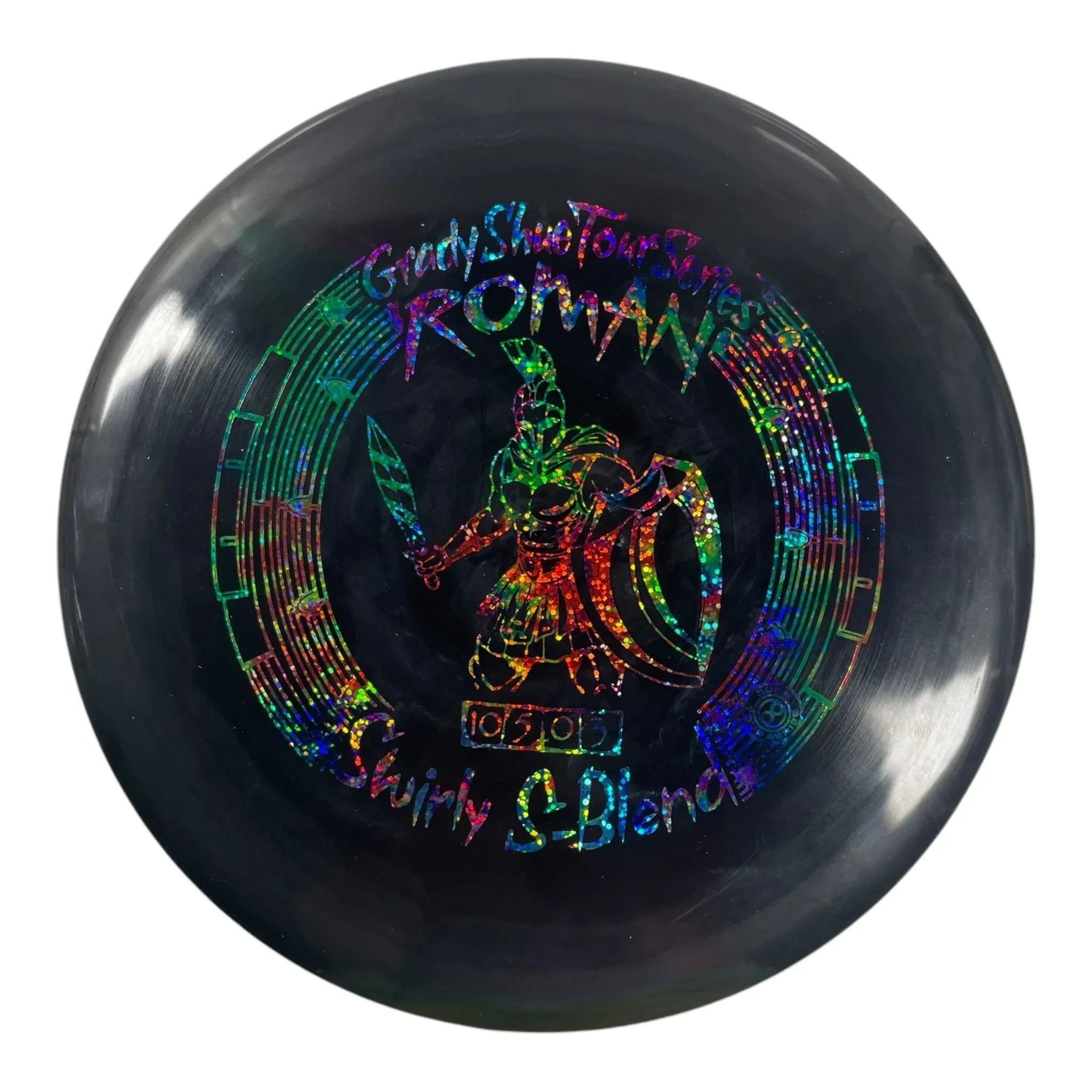Infinite Discs Roman | Swirly S - Blend | Black/Party Time 173g (Grady Shue) Disc Golf