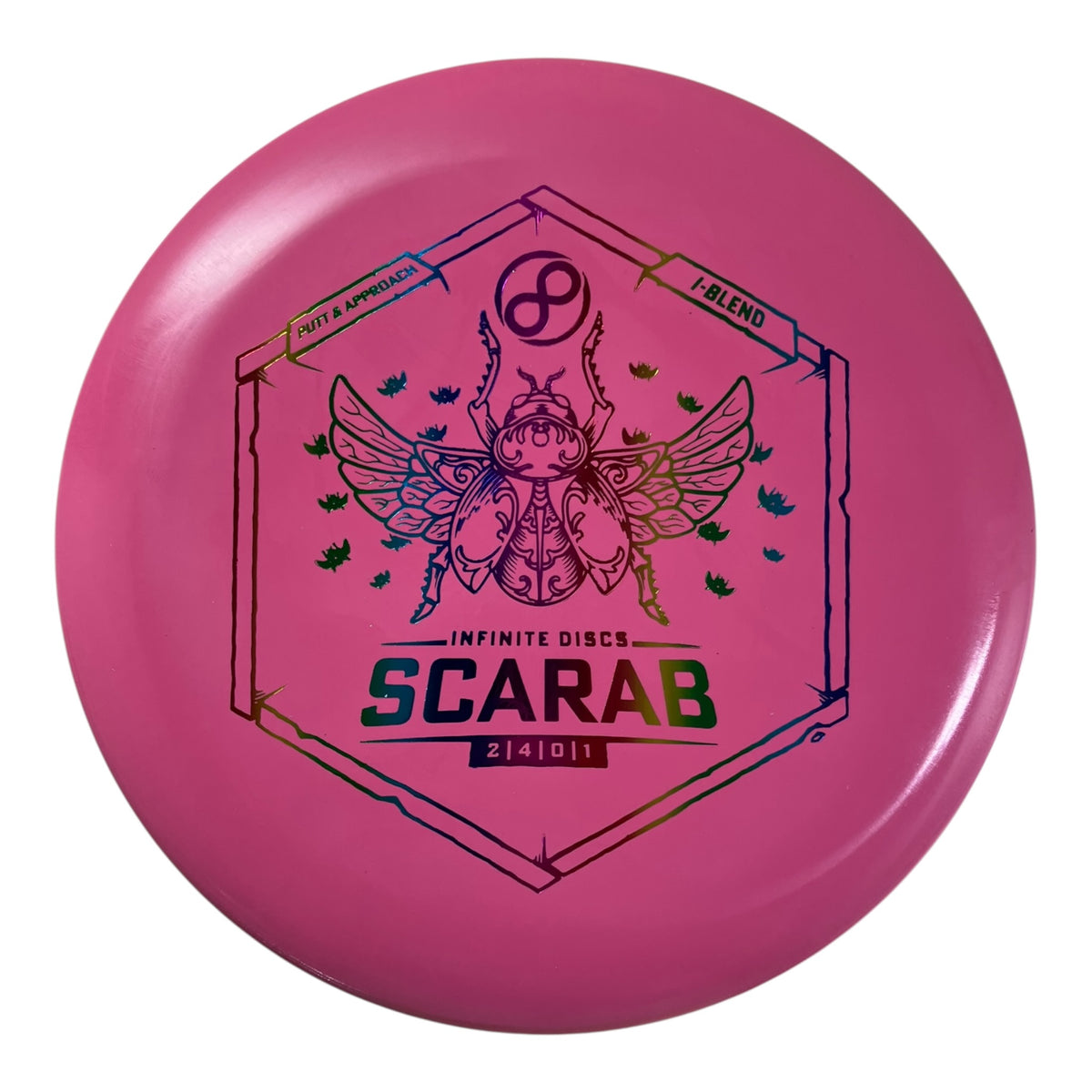 Infinite Discs Scarab | I-Blend | Pink/Rainbow 173g Disc Golf