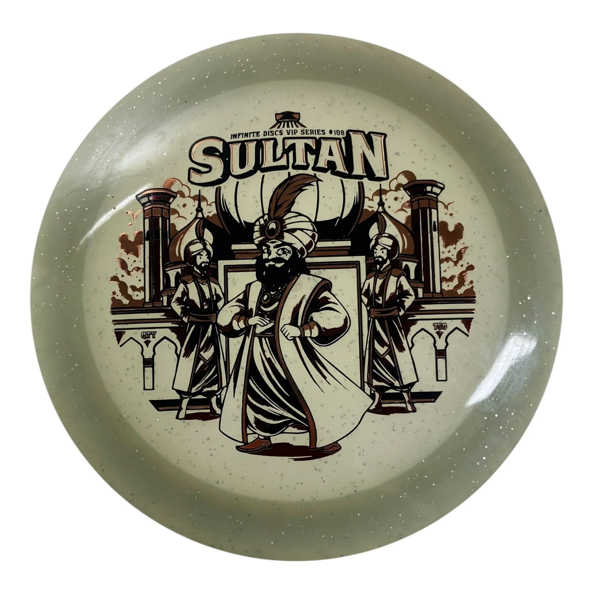 Infinite Discs Sultan | Metal Flake Glow C-Blend | Glow/Gold 173g (Infinite VIP Series 108 First Run) Disc Golf