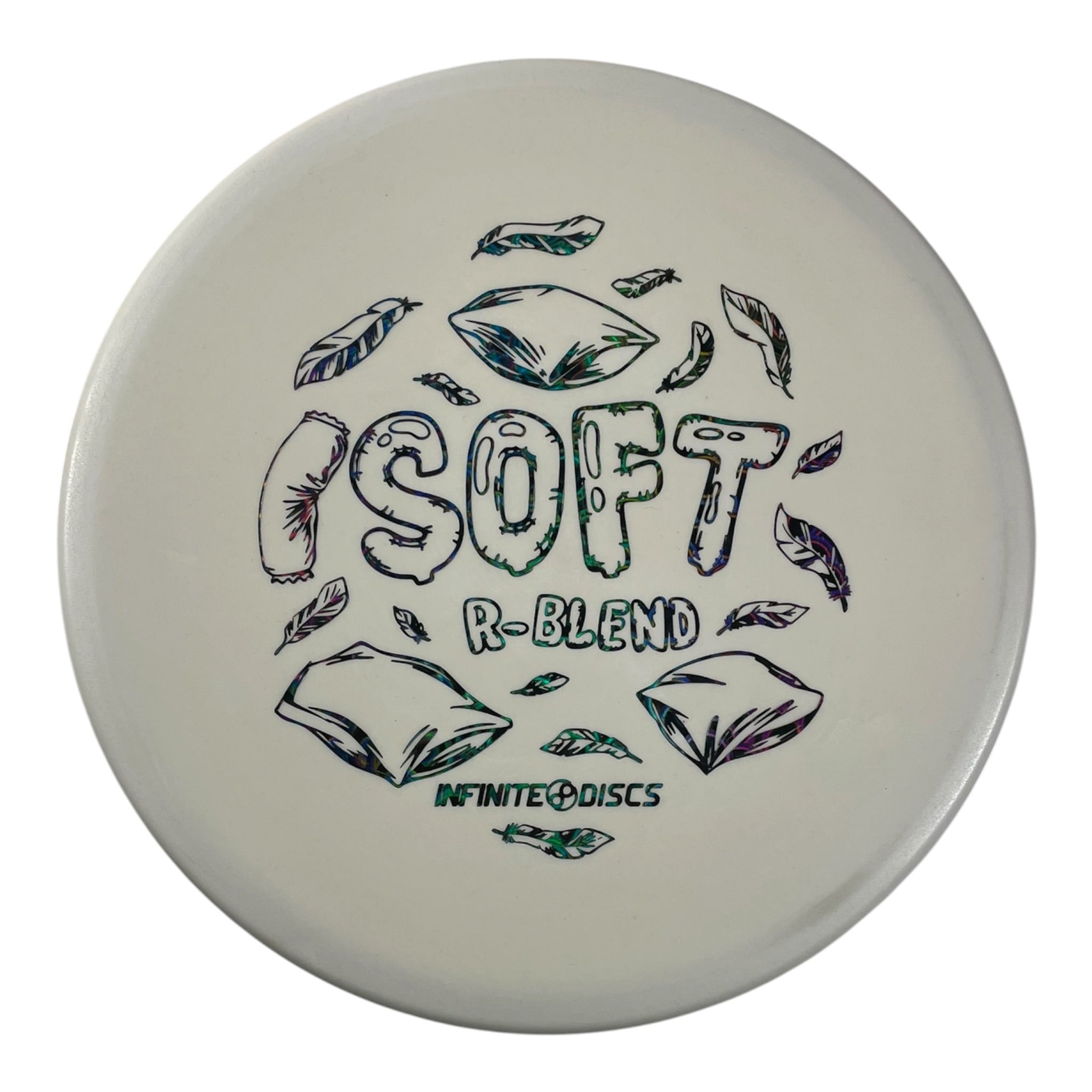 Infinite Discs Tomb | R-Blend Soft | White/Holo 175g Disc Golf