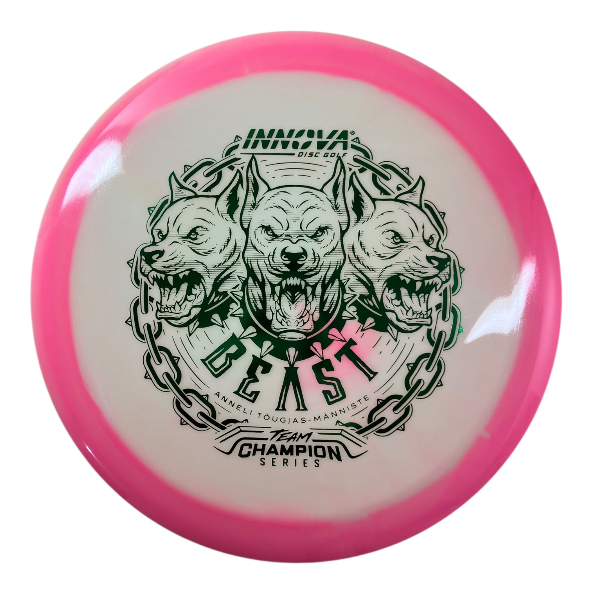 Innova Champion Discs Beast | Proto Glow Halo Star | Pink/Green 172g (Anneli Tougias-Manniste) Disc Golf