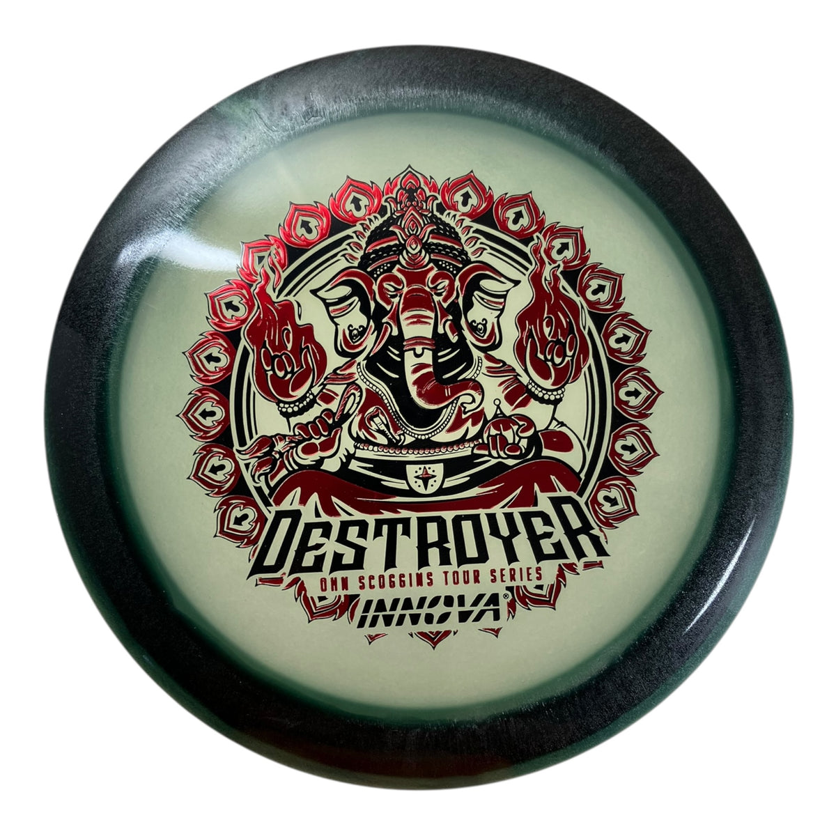 Innova Champion Discs Destroyer | Proto Glow Halo Champion | Black/Red 173g (Ohn Scoggins) Disc Golf