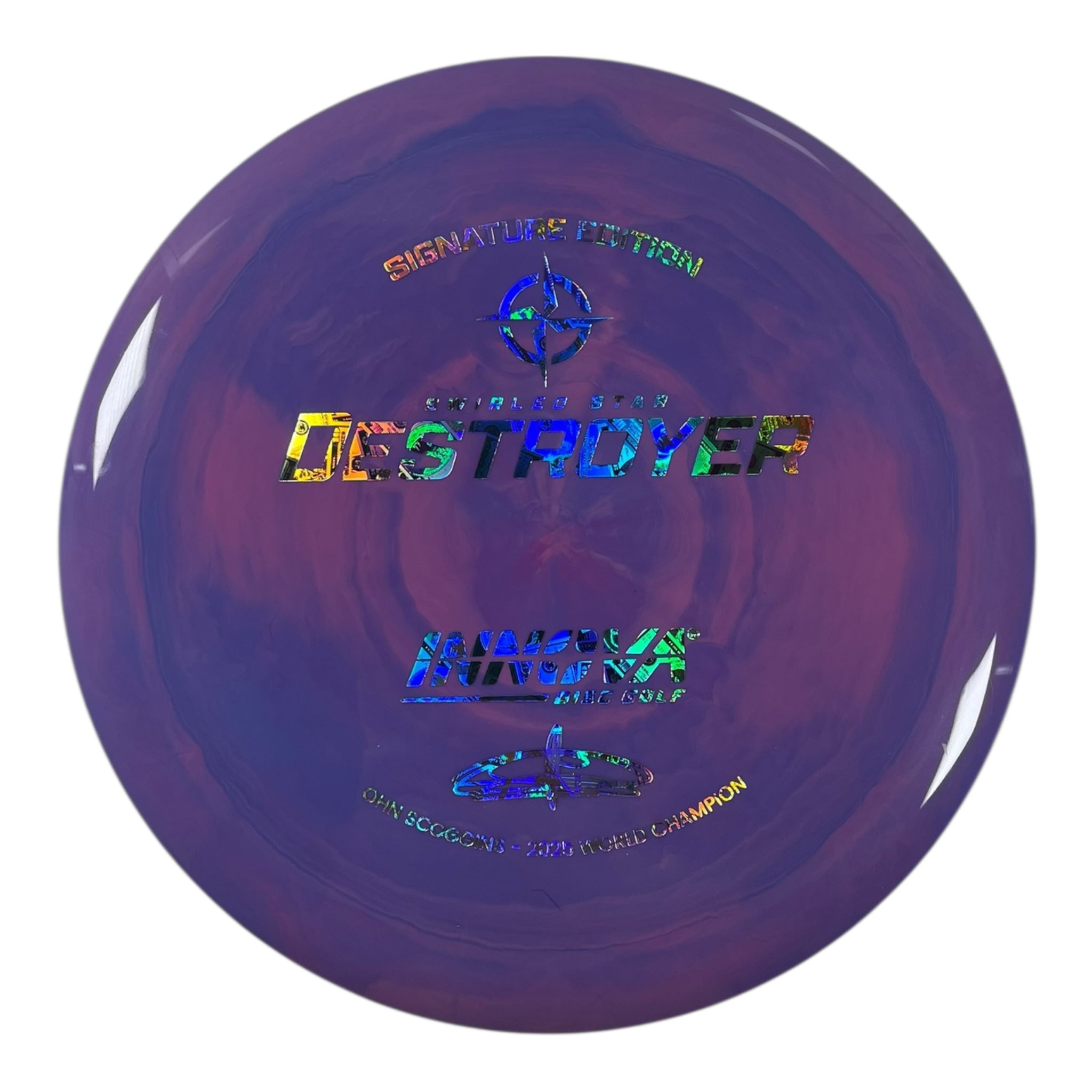 Innova Champion Discs Destroyer | Swirled Star | Purple/Money 174g (Ohn Scoggins) Disc Golf