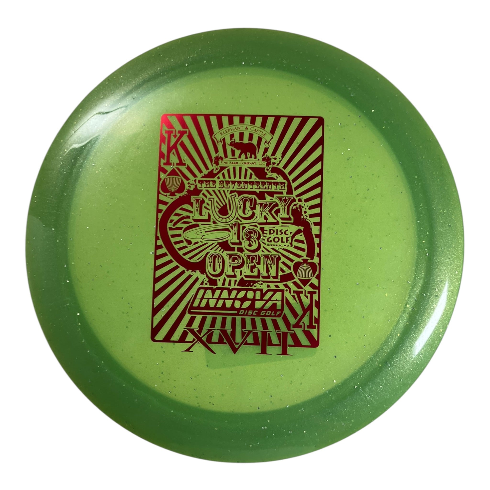 Innova Champion Discs Destroyer - Used Like New | Moondust Champion | Green/Red 173g (Lucky 13 Open) Disc Golf